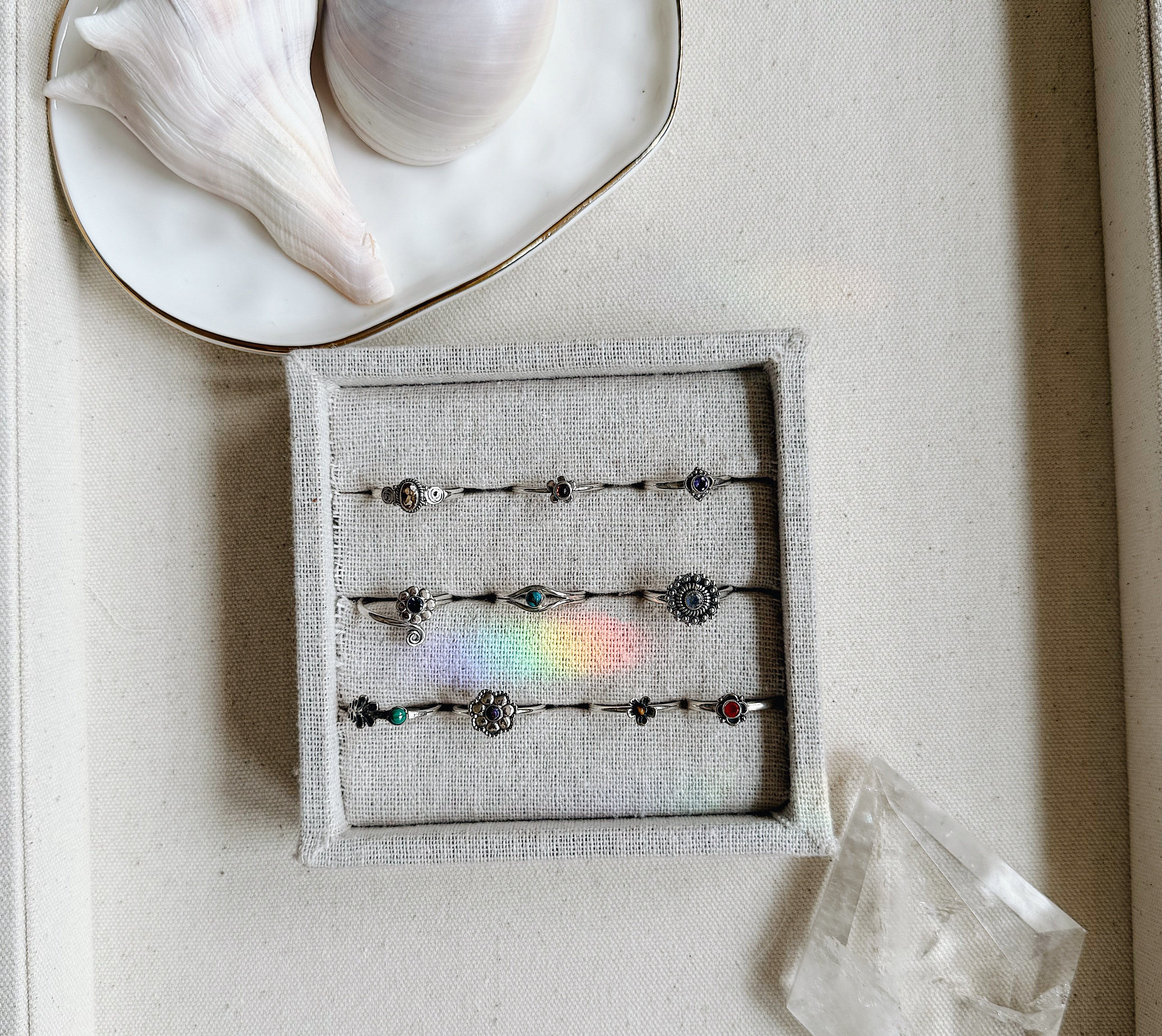 Gemstone Toe Rings | Silver