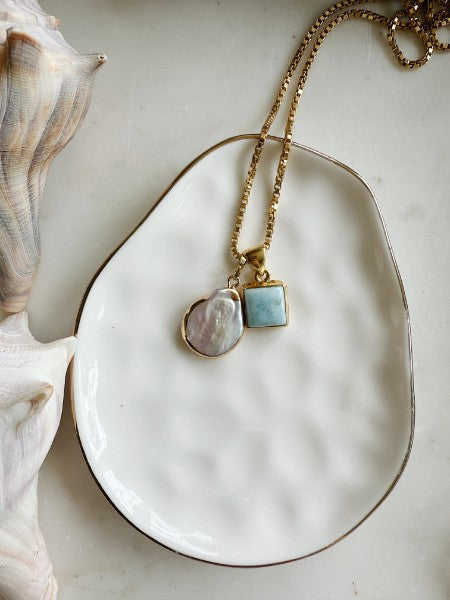 Sea Button Pearl Charm