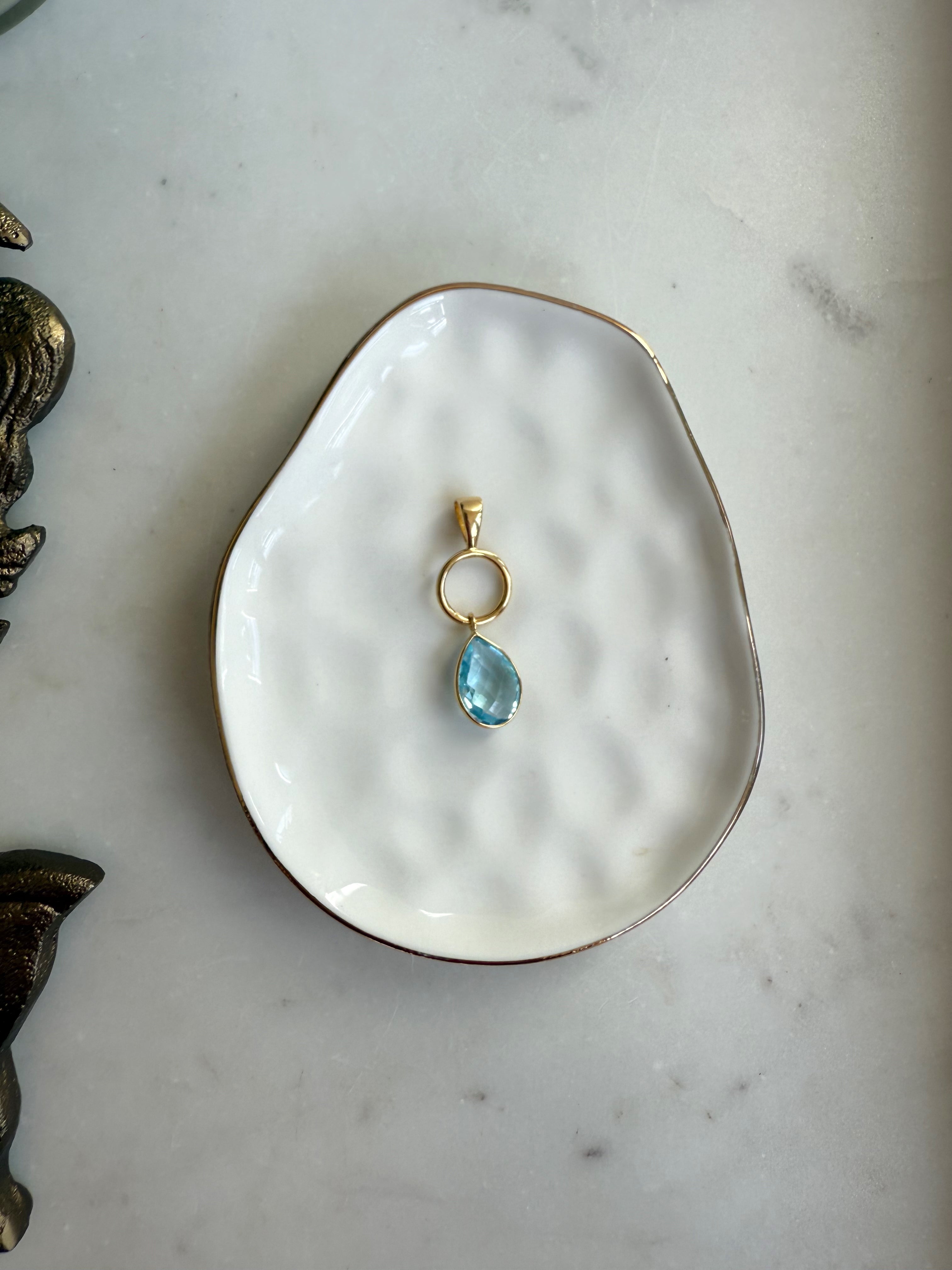 The Mira Drop | Faceted Gemstone Pendant in Gold