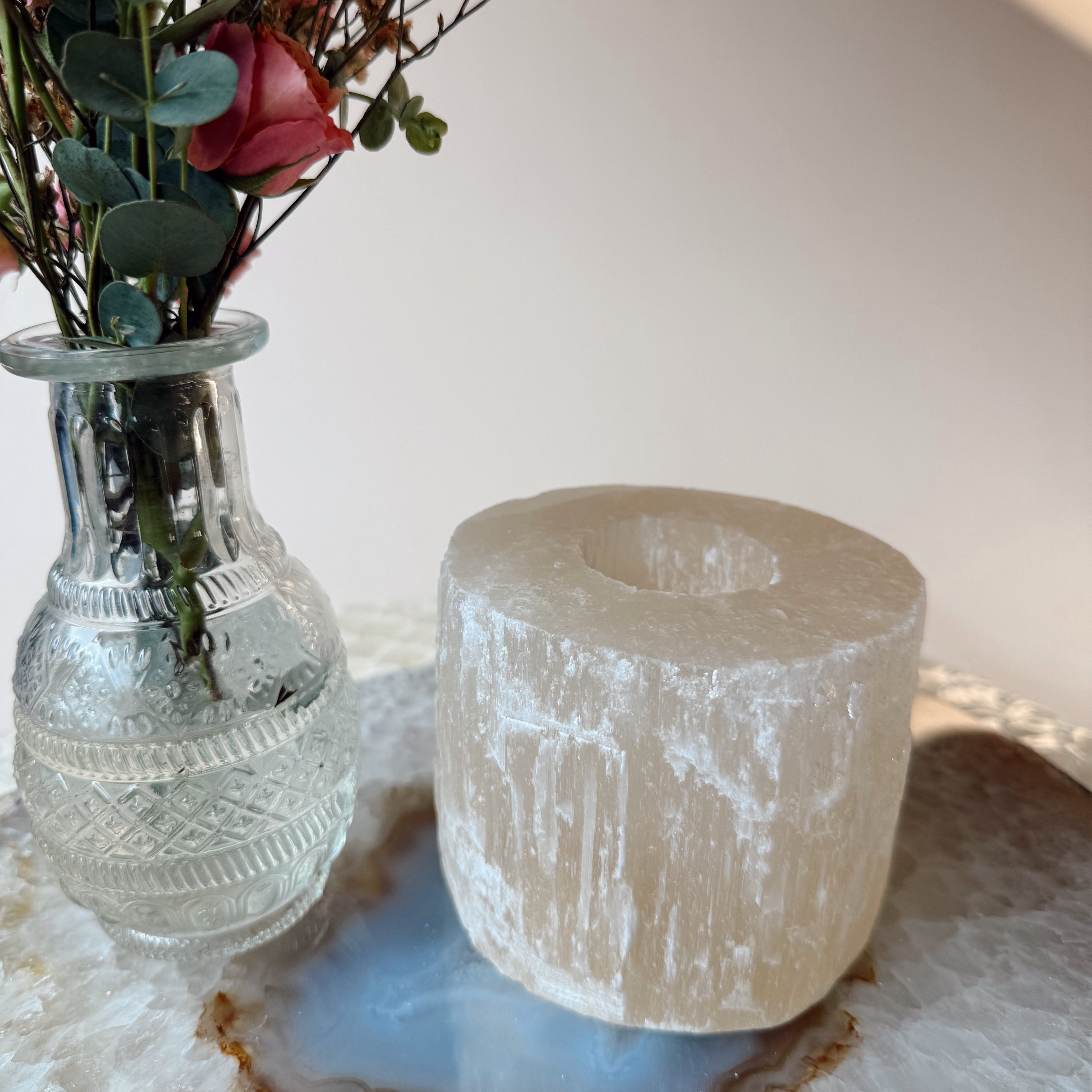 Canary Selenite Votive