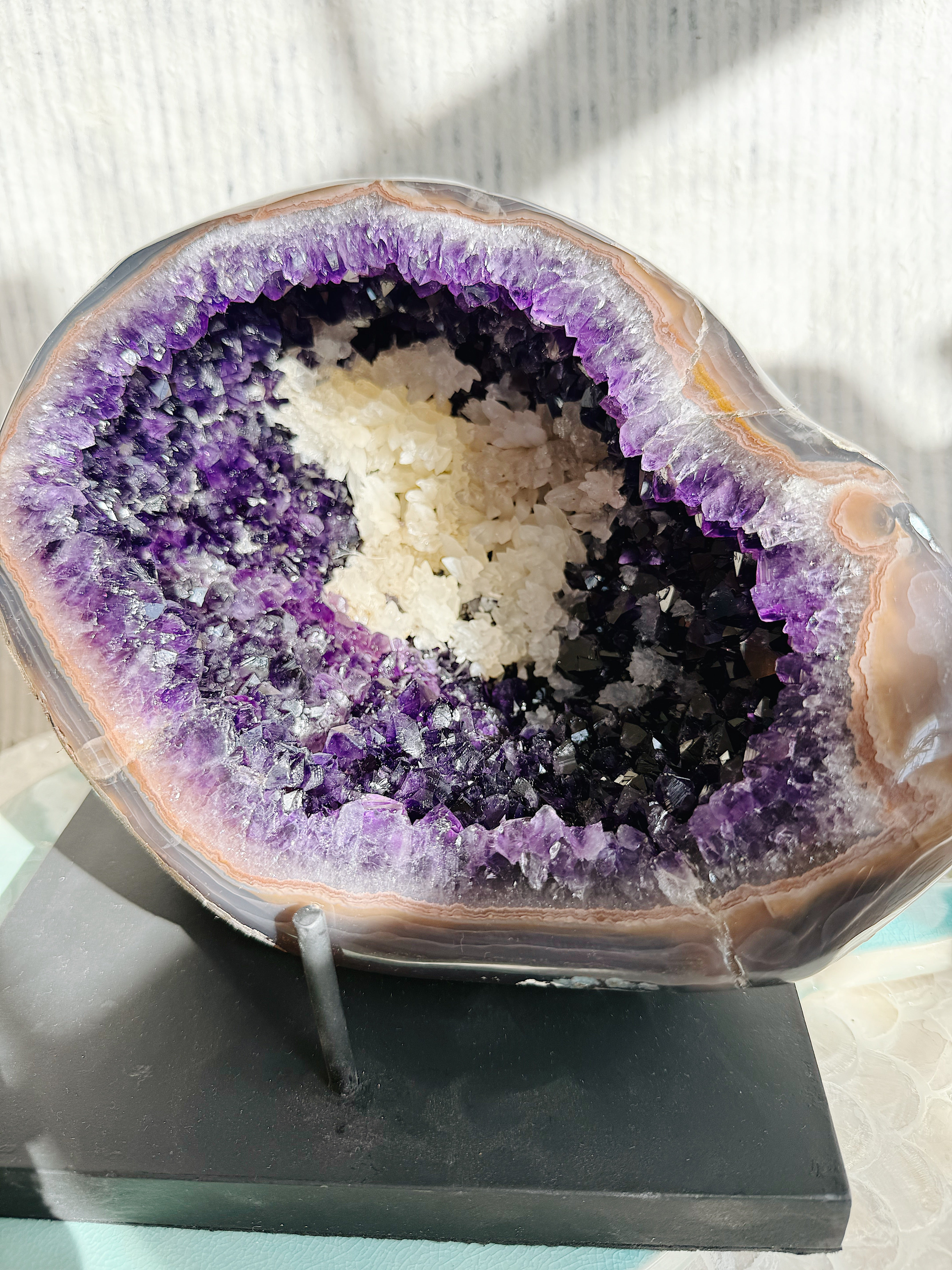 Amethyst Druzy Cluster w/Calcite