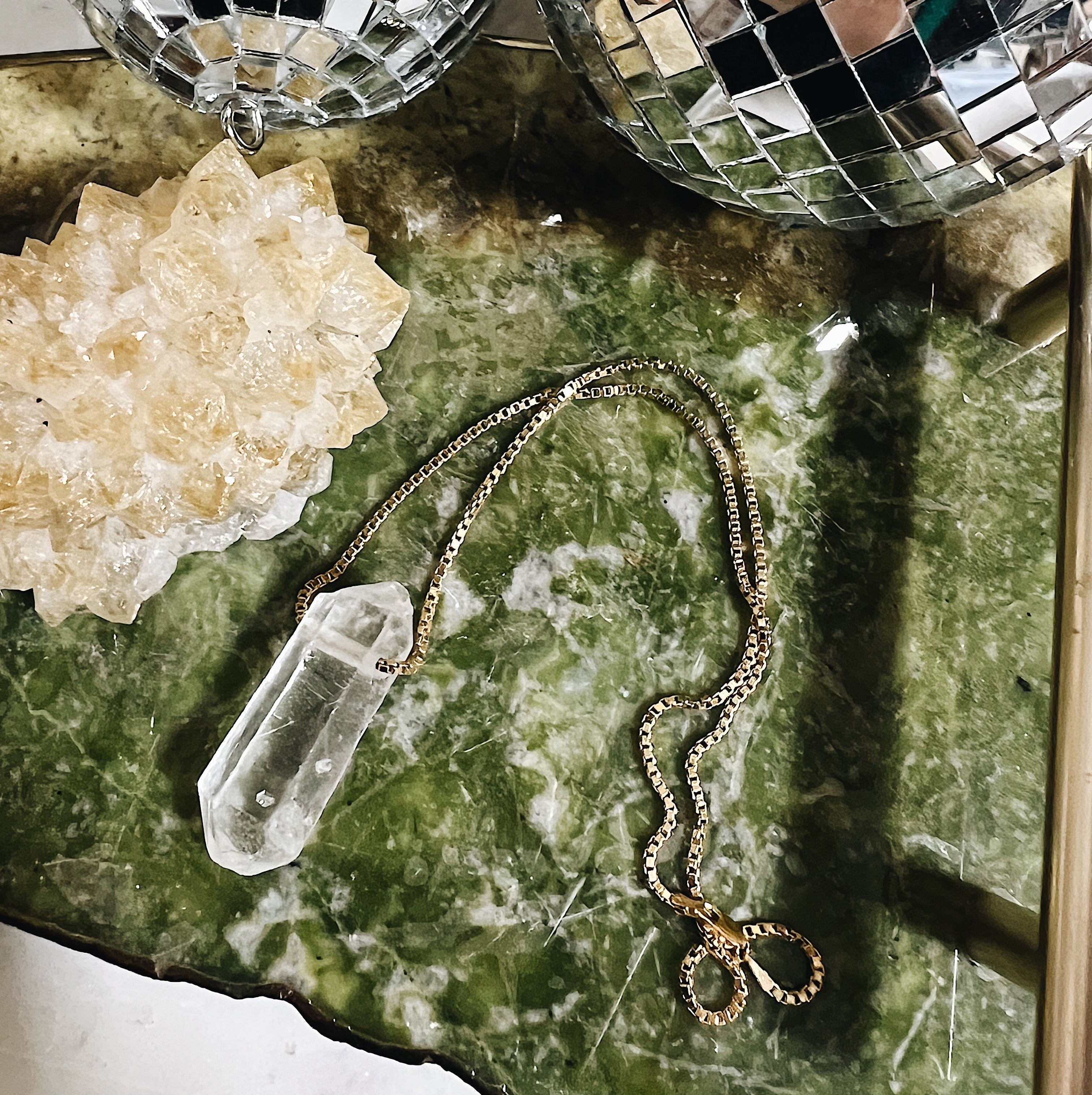 14k Gold Alabaster Point Necklace Wild Alabaster