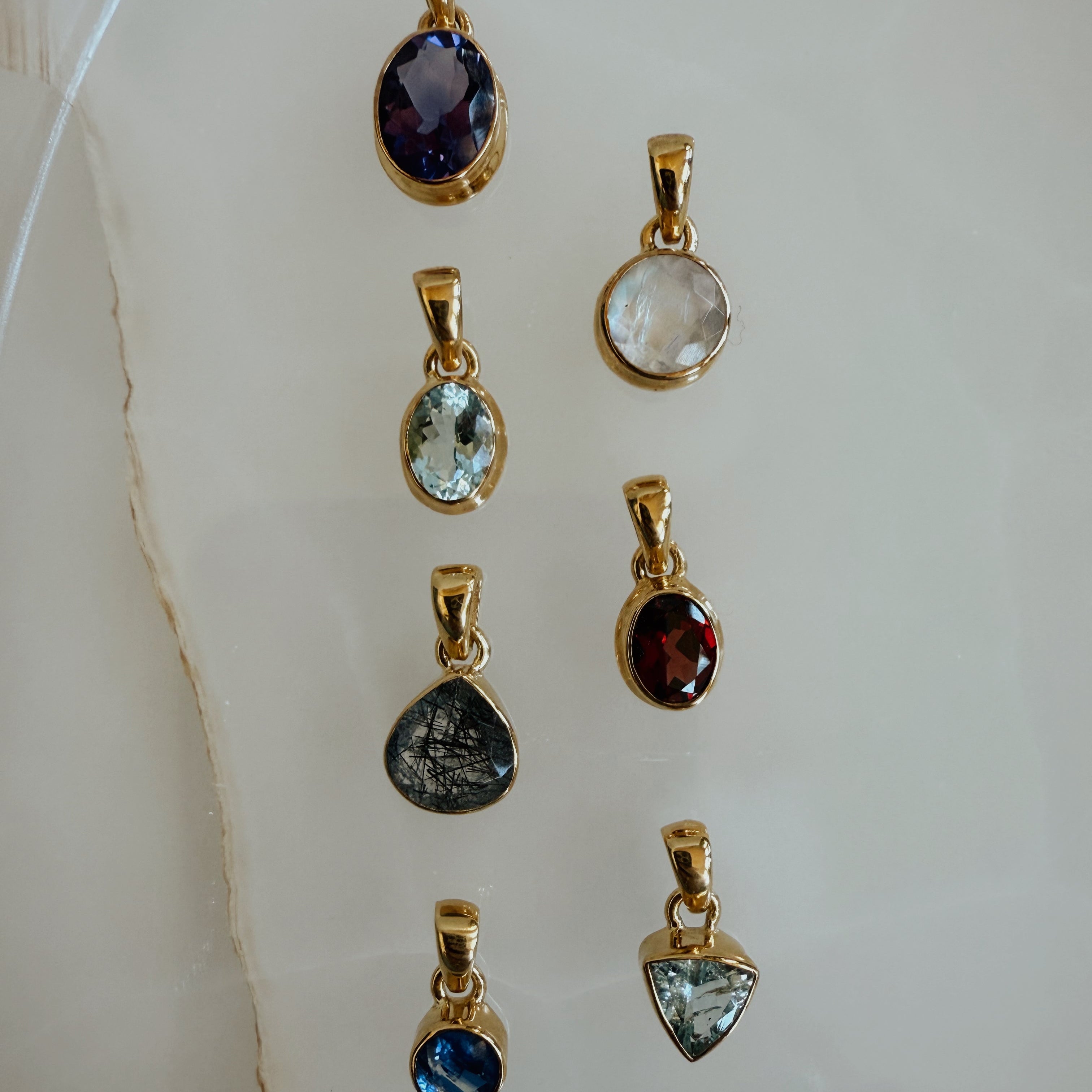 Faceted Gemstone Pendant in Gold