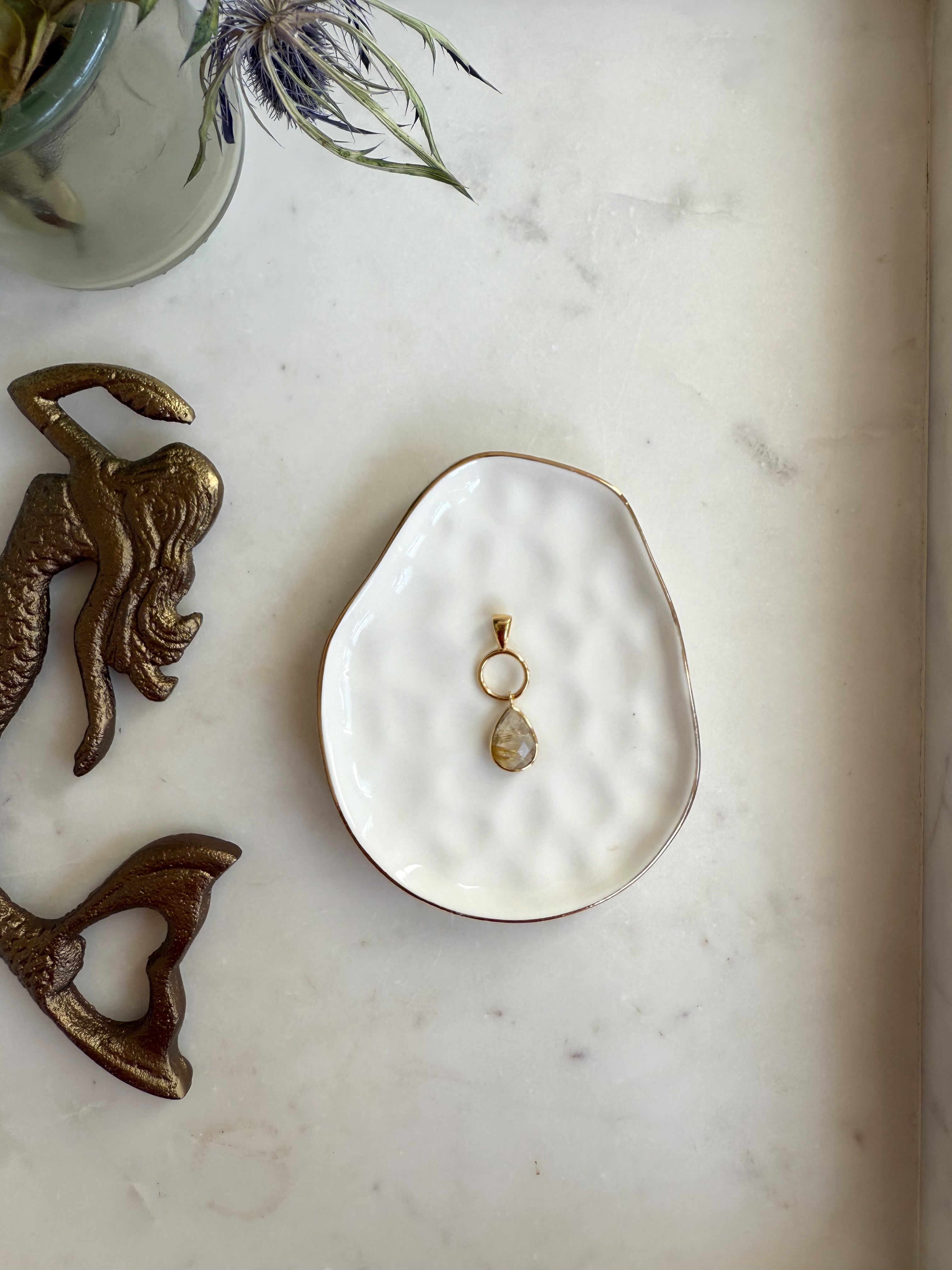 The Mira Drop | Faceted Gemstone Pendant in Gold