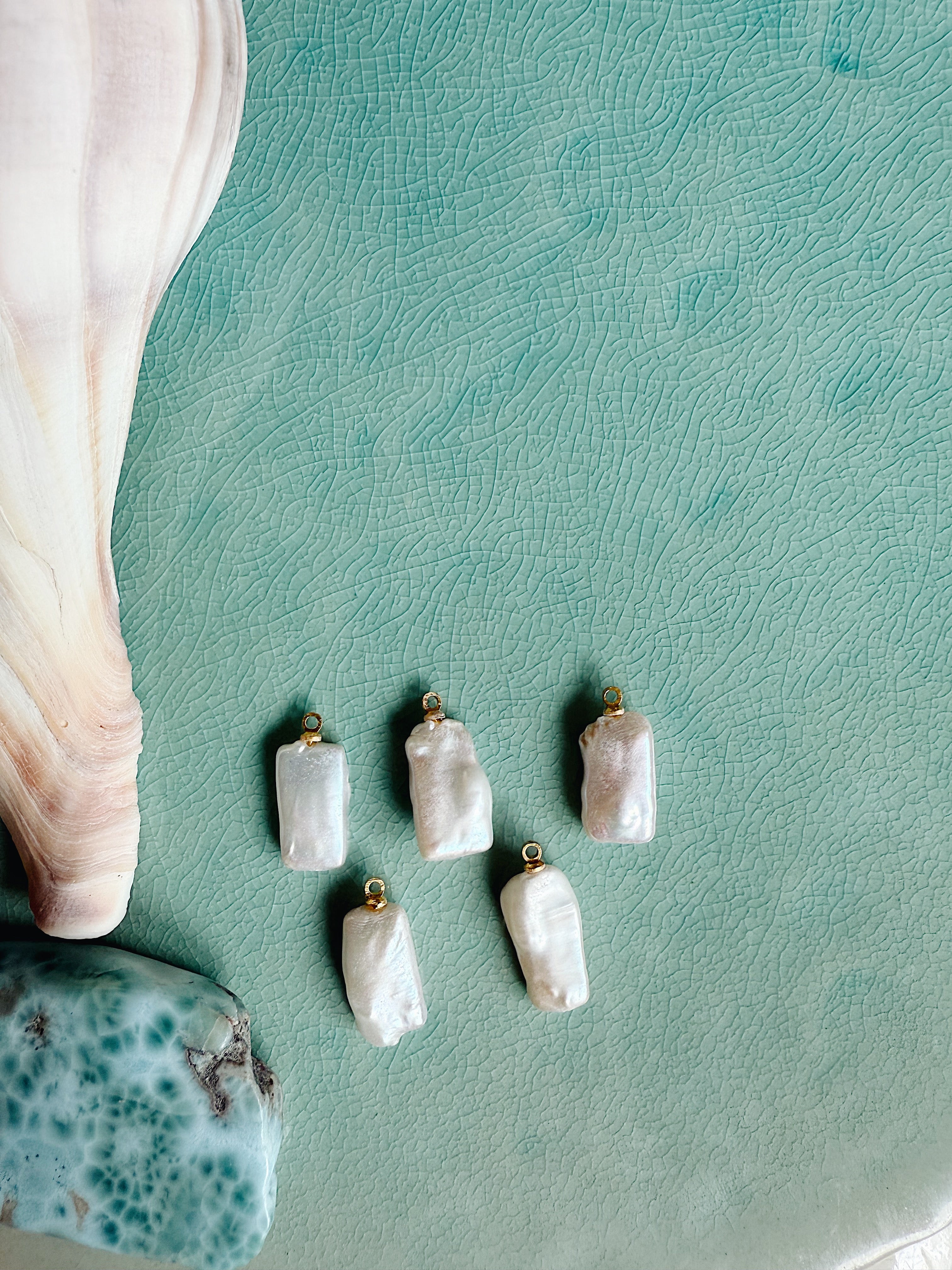 Sea Button Pearl Charm