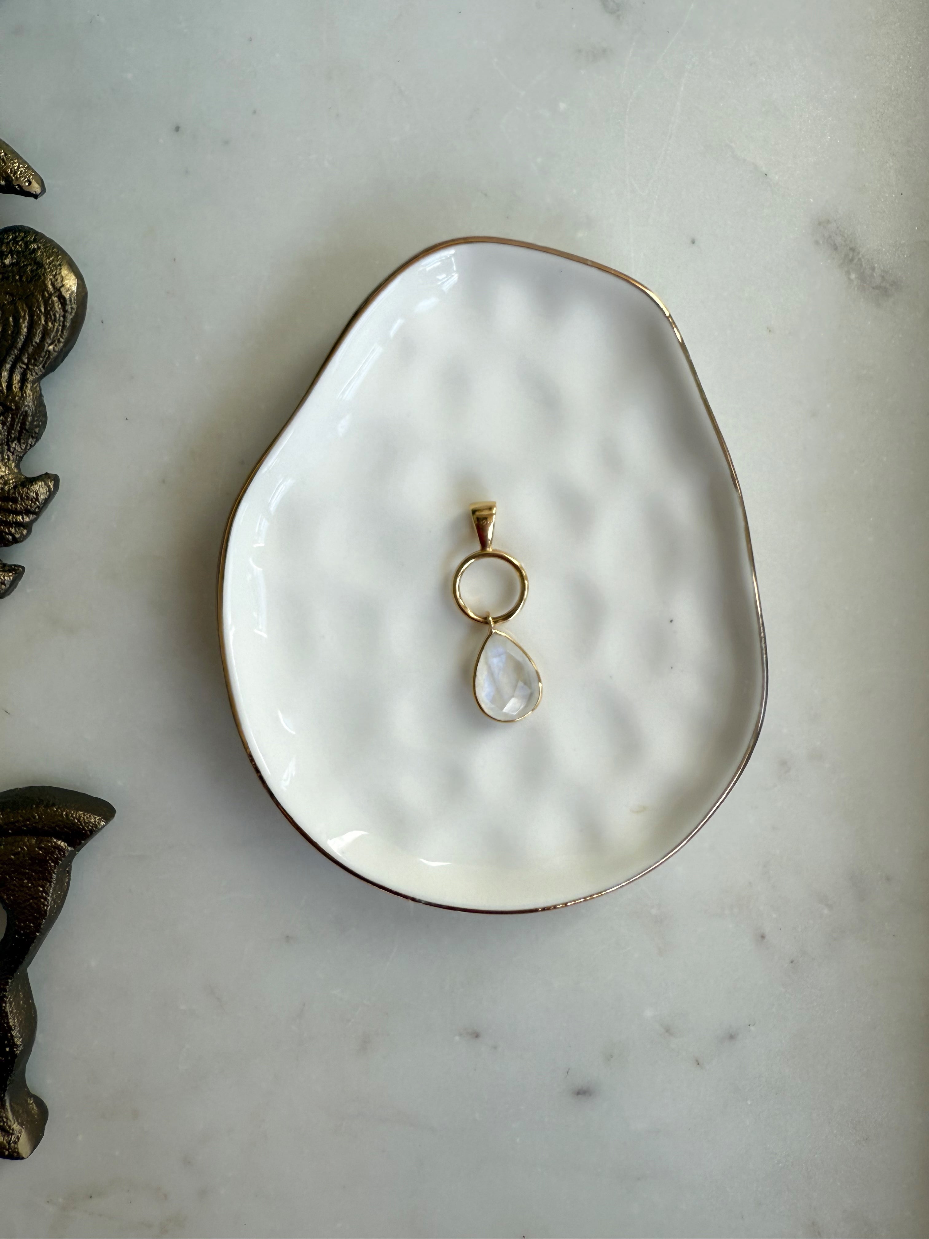 The Mira Drop | Faceted Gemstone Pendant in Gold