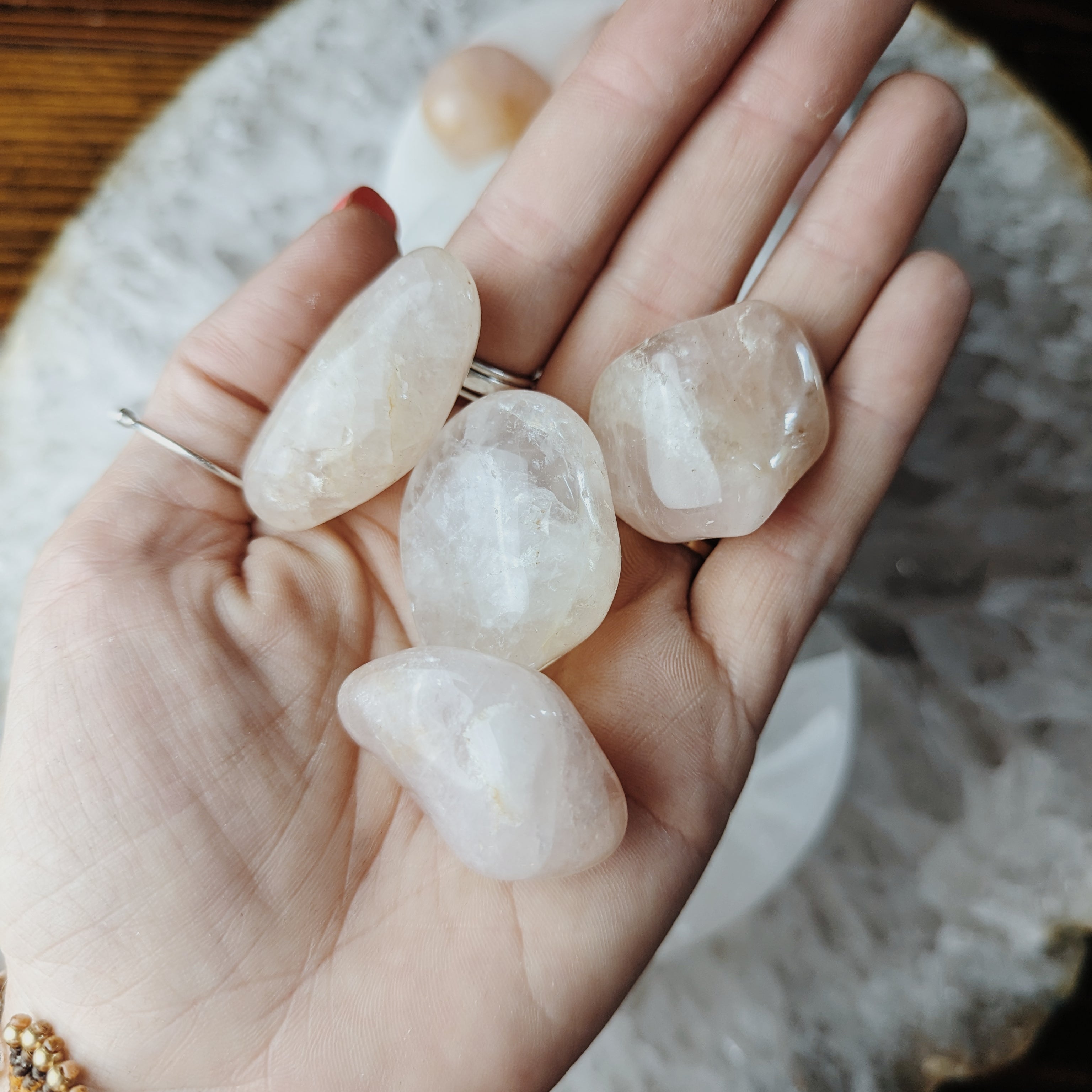 Intuitively Chosen Rose Quartz Tumble (Raw or Polished) 1 lb. Bag Wild Alabaster