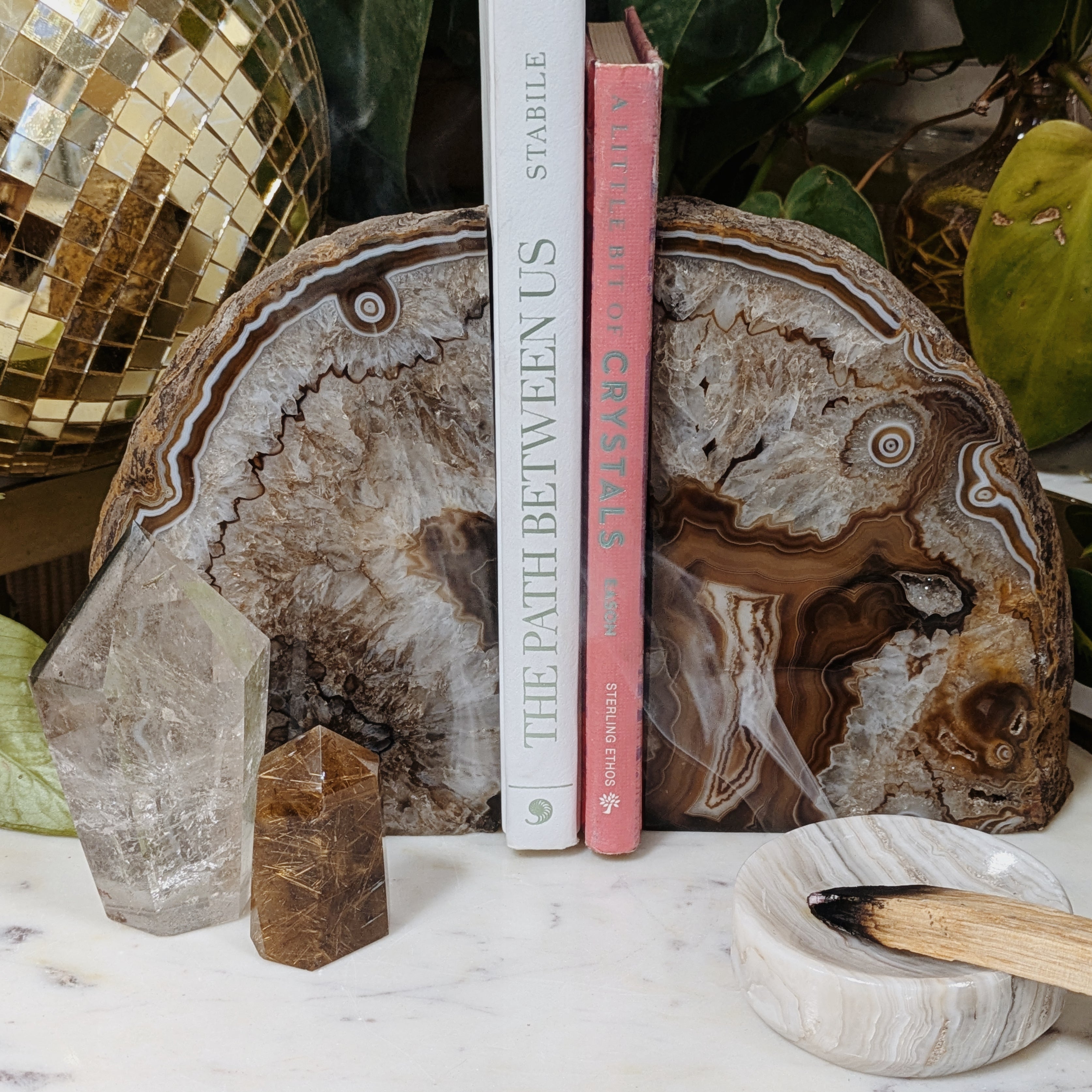 Agate Bookends Wild Alabaster