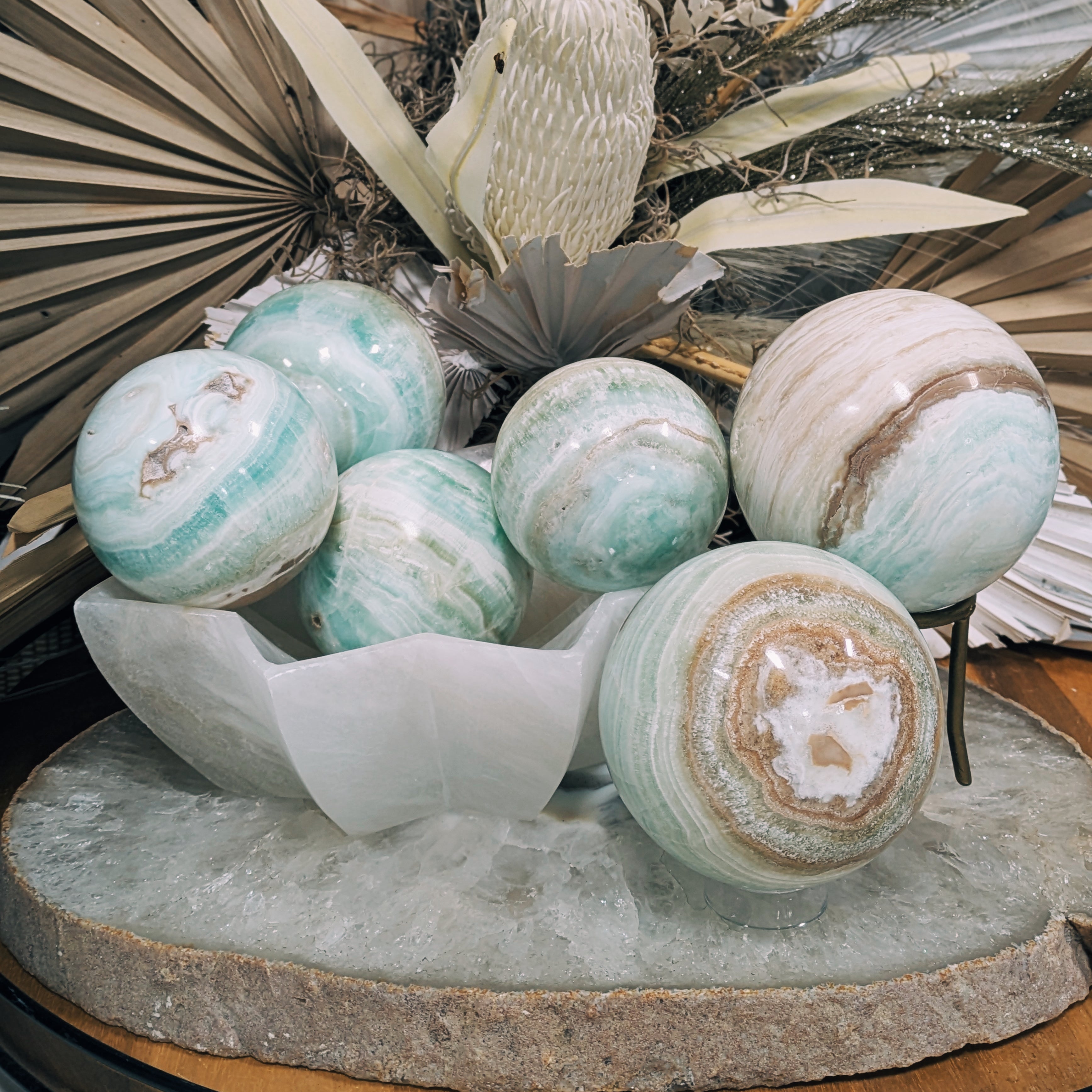 Caribbean Calcite Sphere Wild Alabaster