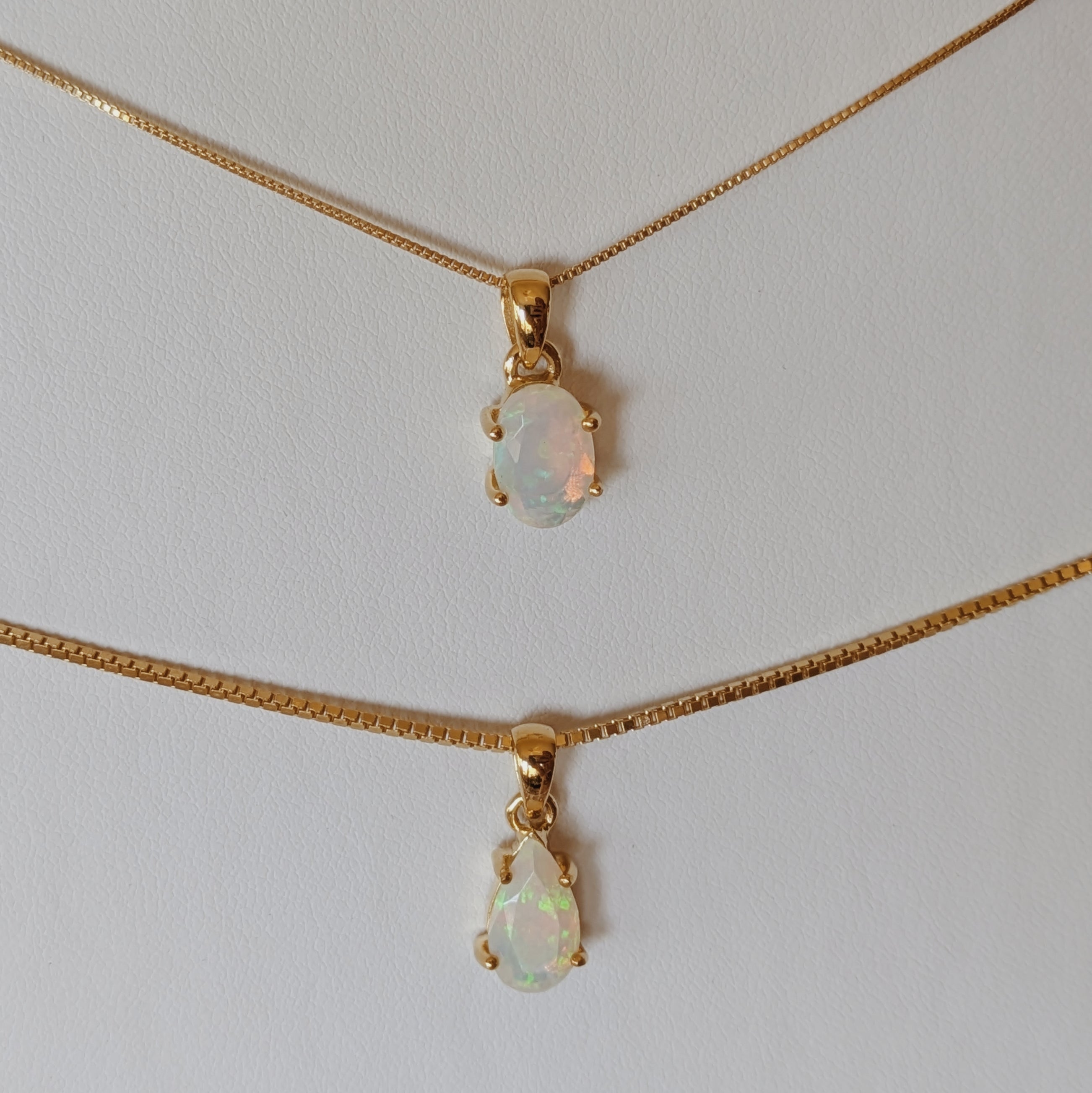 Faceted Ethiopian Opal Pendants | Gold Wild Alabaster