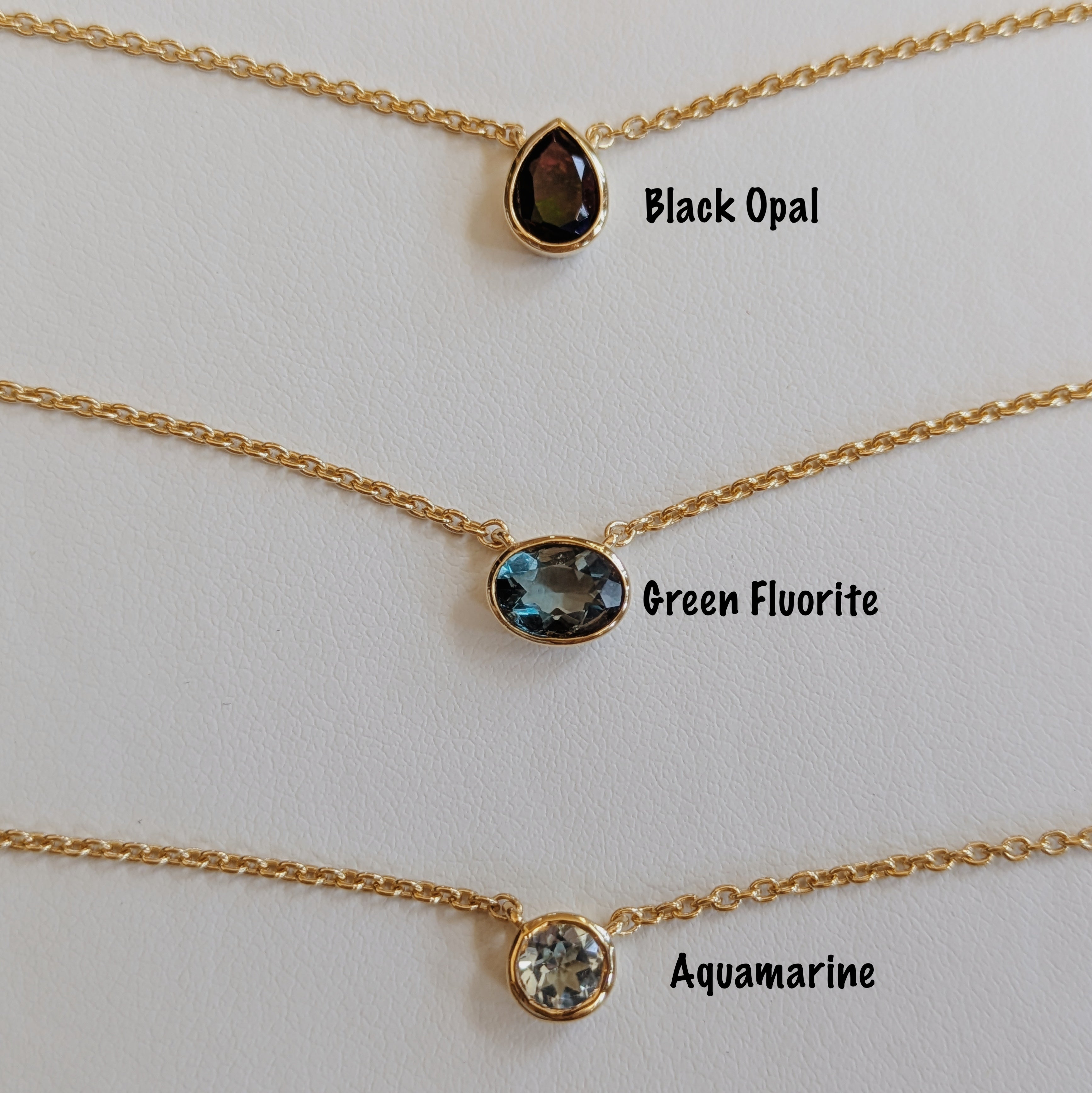 Dainty Faceted Gemstone Pendant Necklaces | Gold Wild Alabaster