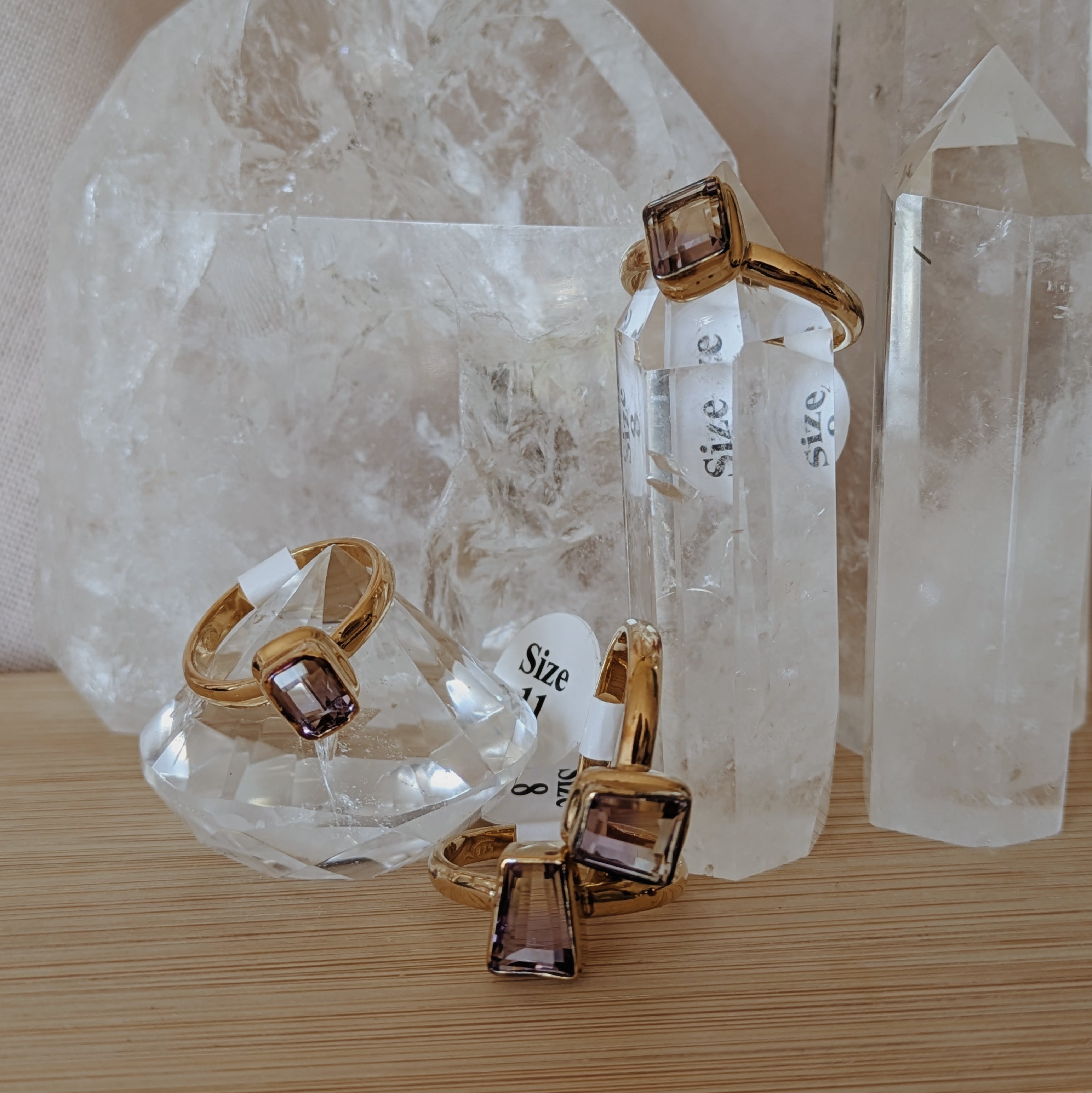 Faceted Ametrine Ring | Gold Wild Alabaster