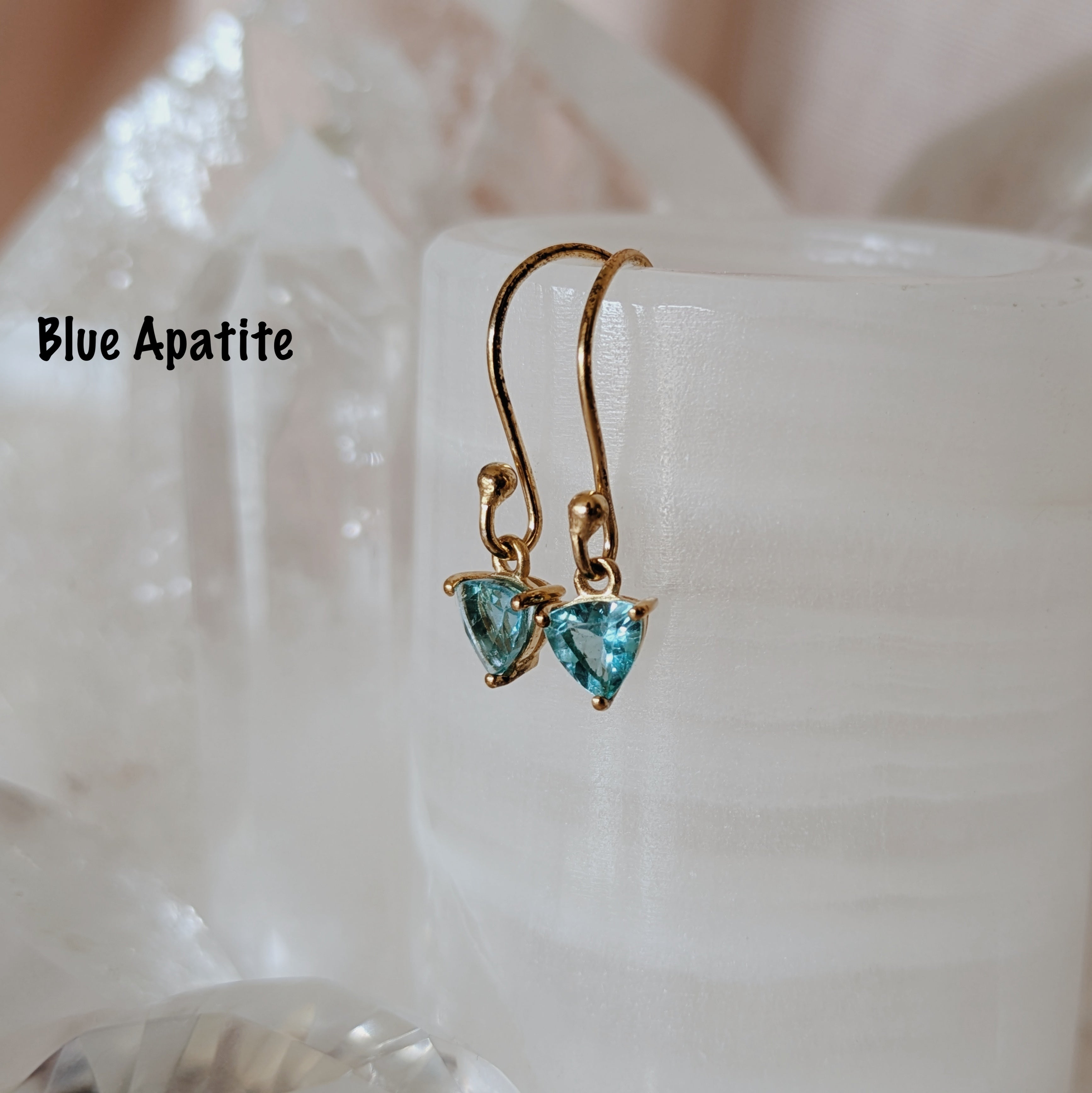 Faceted Gemstone Dangle Earrings | Gold Wild Alabaster