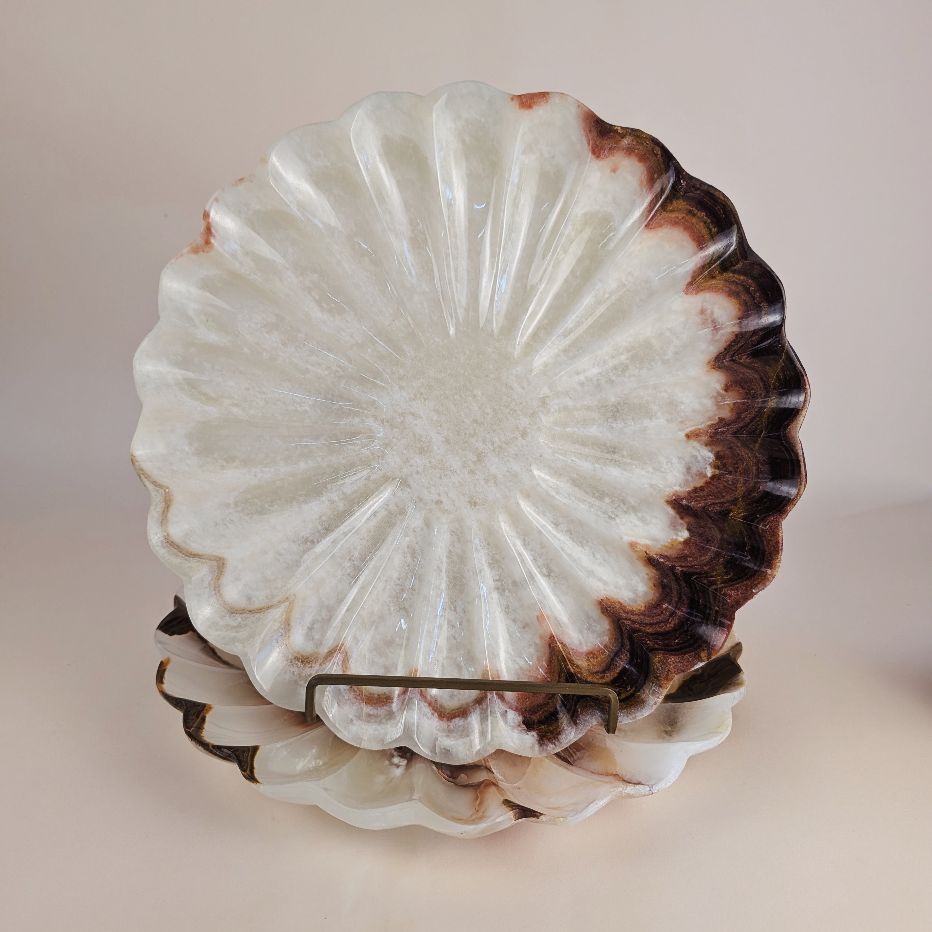 Green Onyx Scalloped Dish