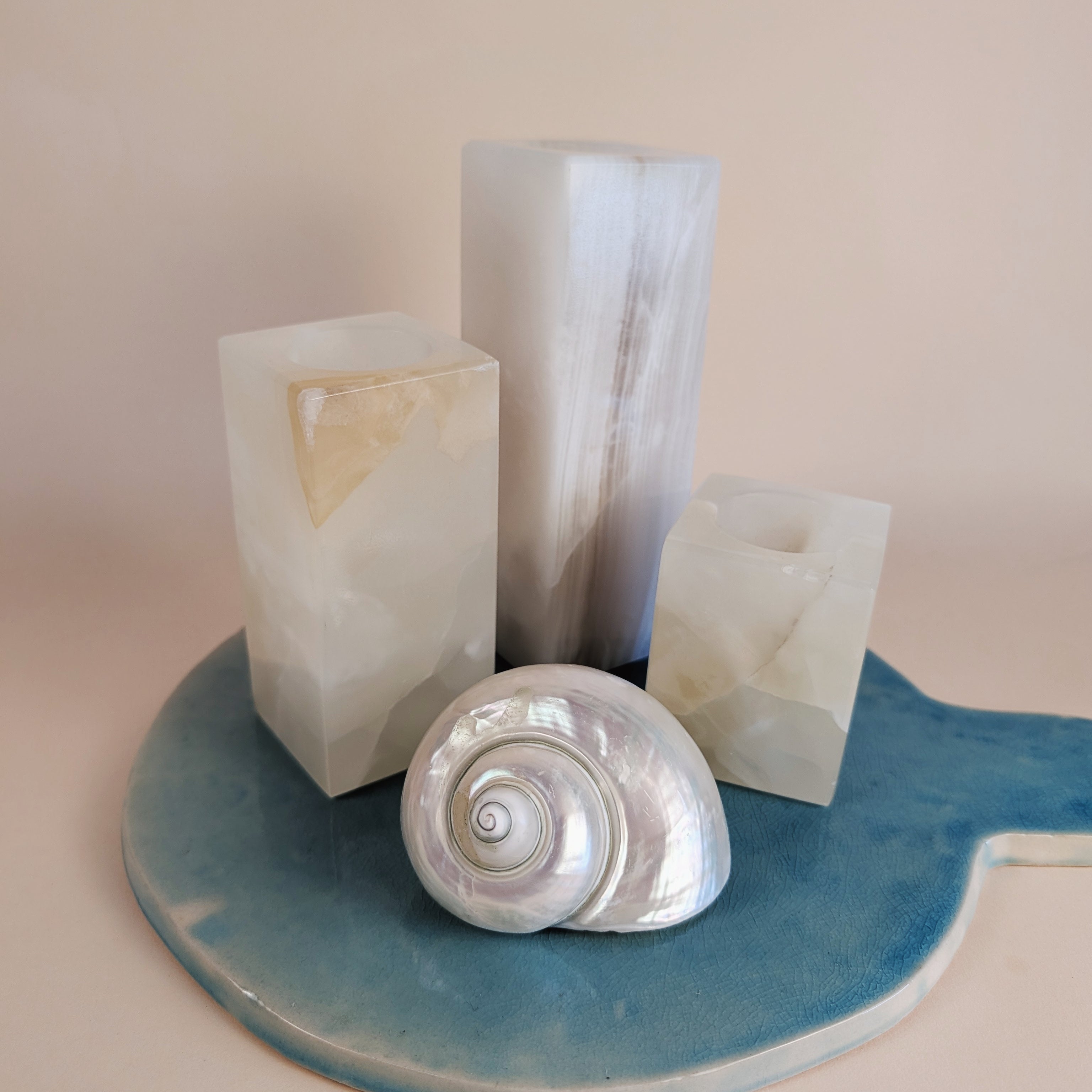 White Banded Onyx Votives