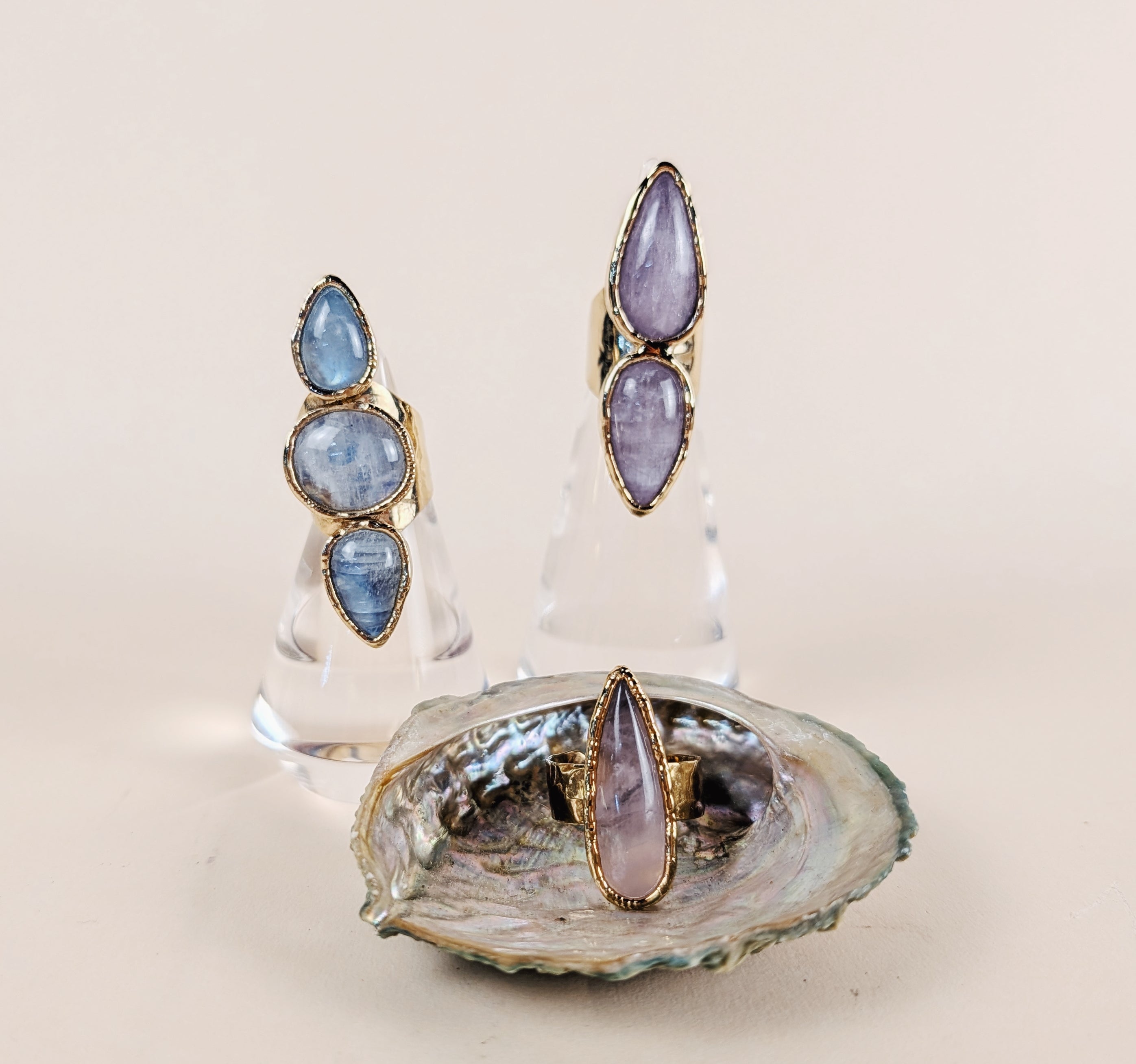 The Seraphina Ring | Rose Quartz + Moonstone + Kunzite