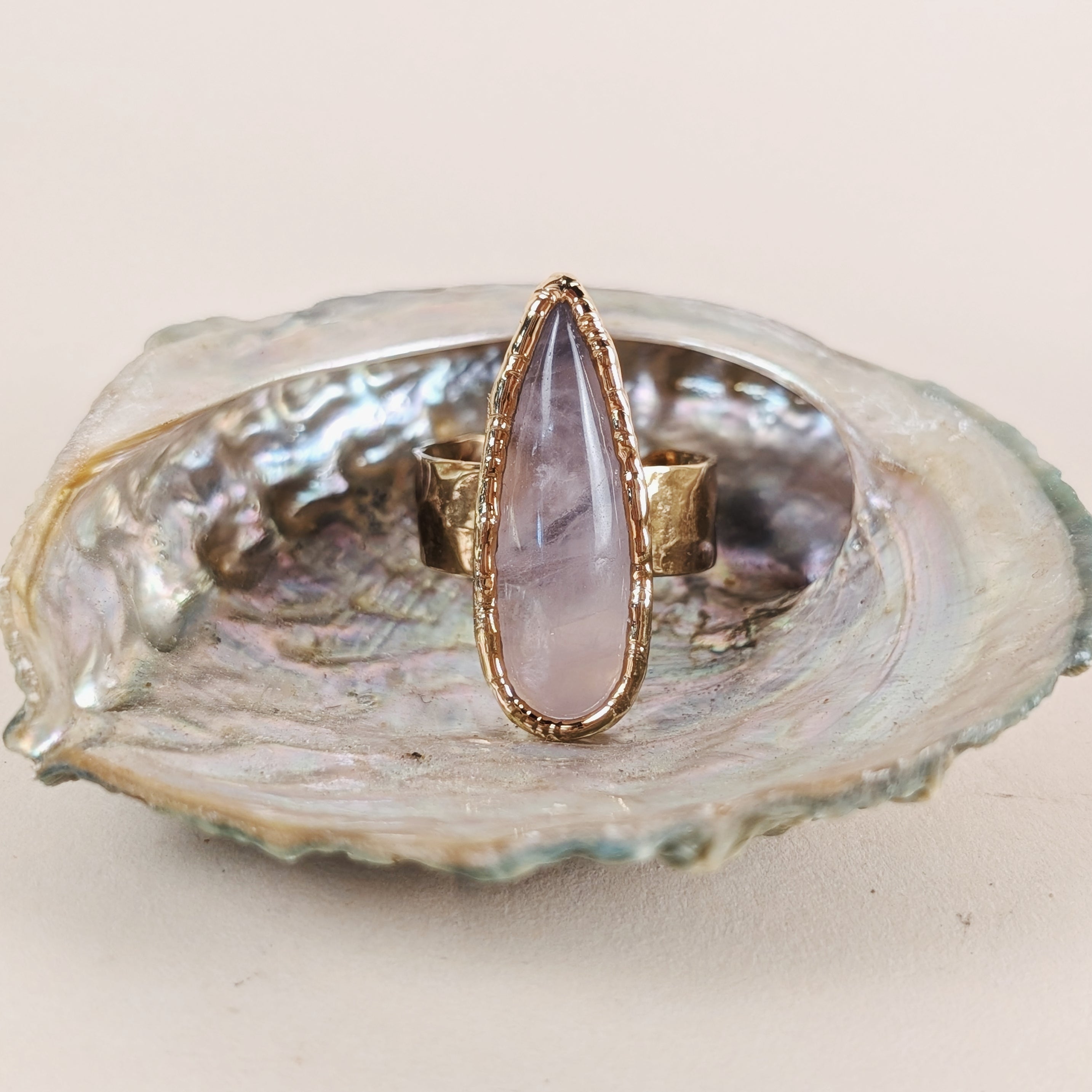 The Seraphina Ring | Rose Quartz + Moonstone + Kunzite