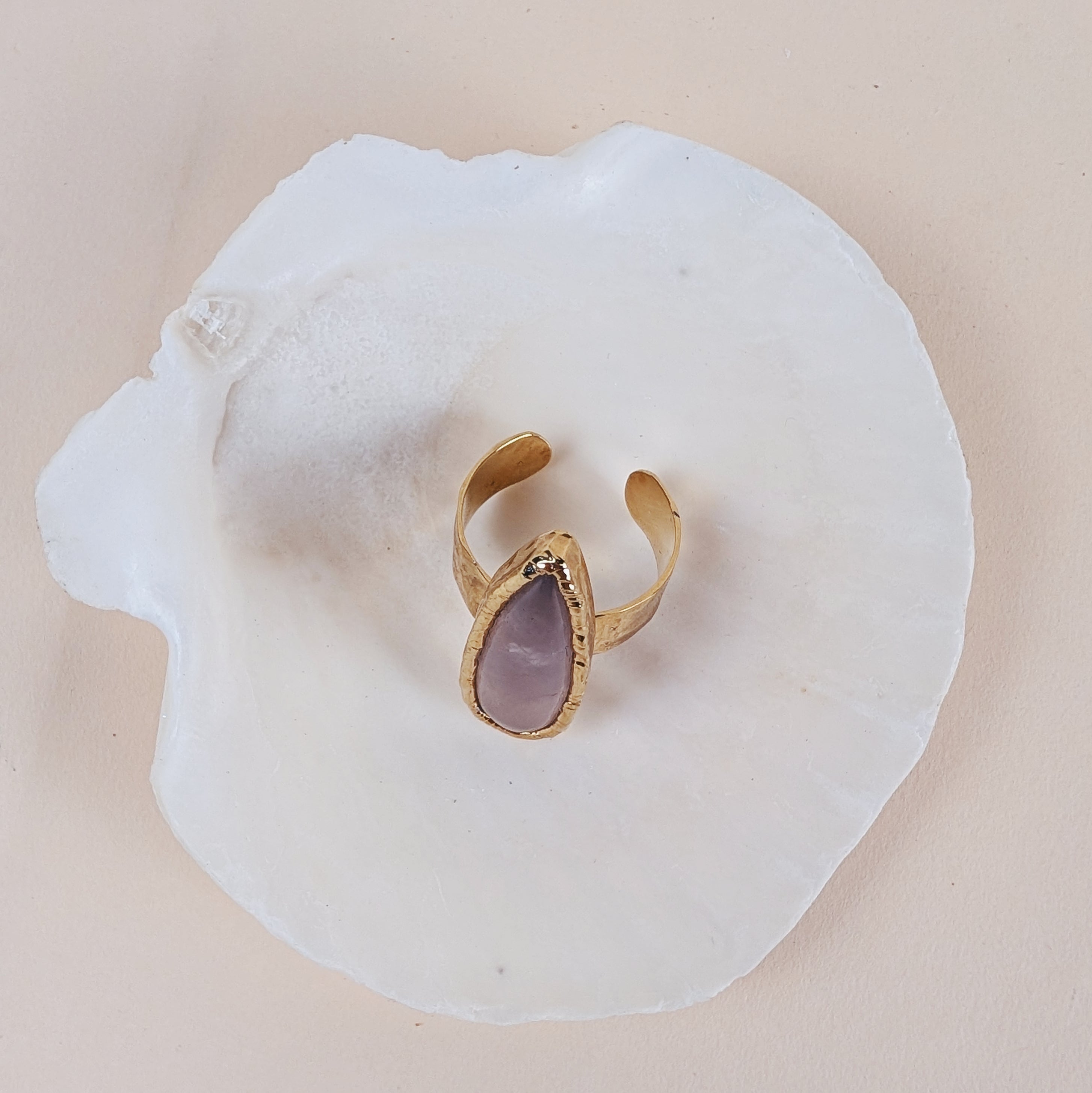 The Seraphina Ring | Rose Quartz + Moonstone + Kunzite