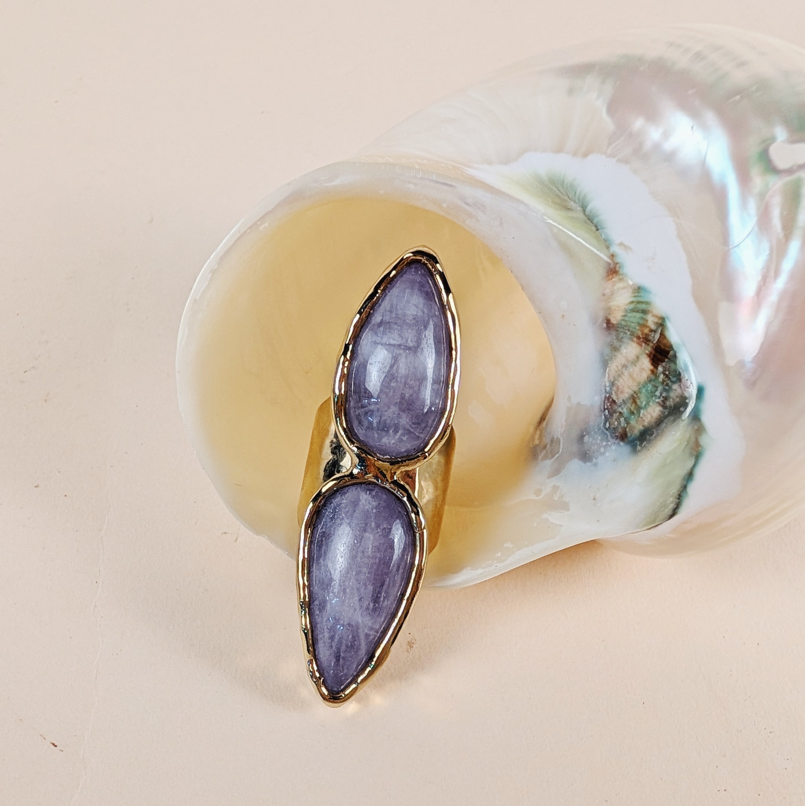 The Seraphina Ring | Rose Quartz + Moonstone + Kunzite