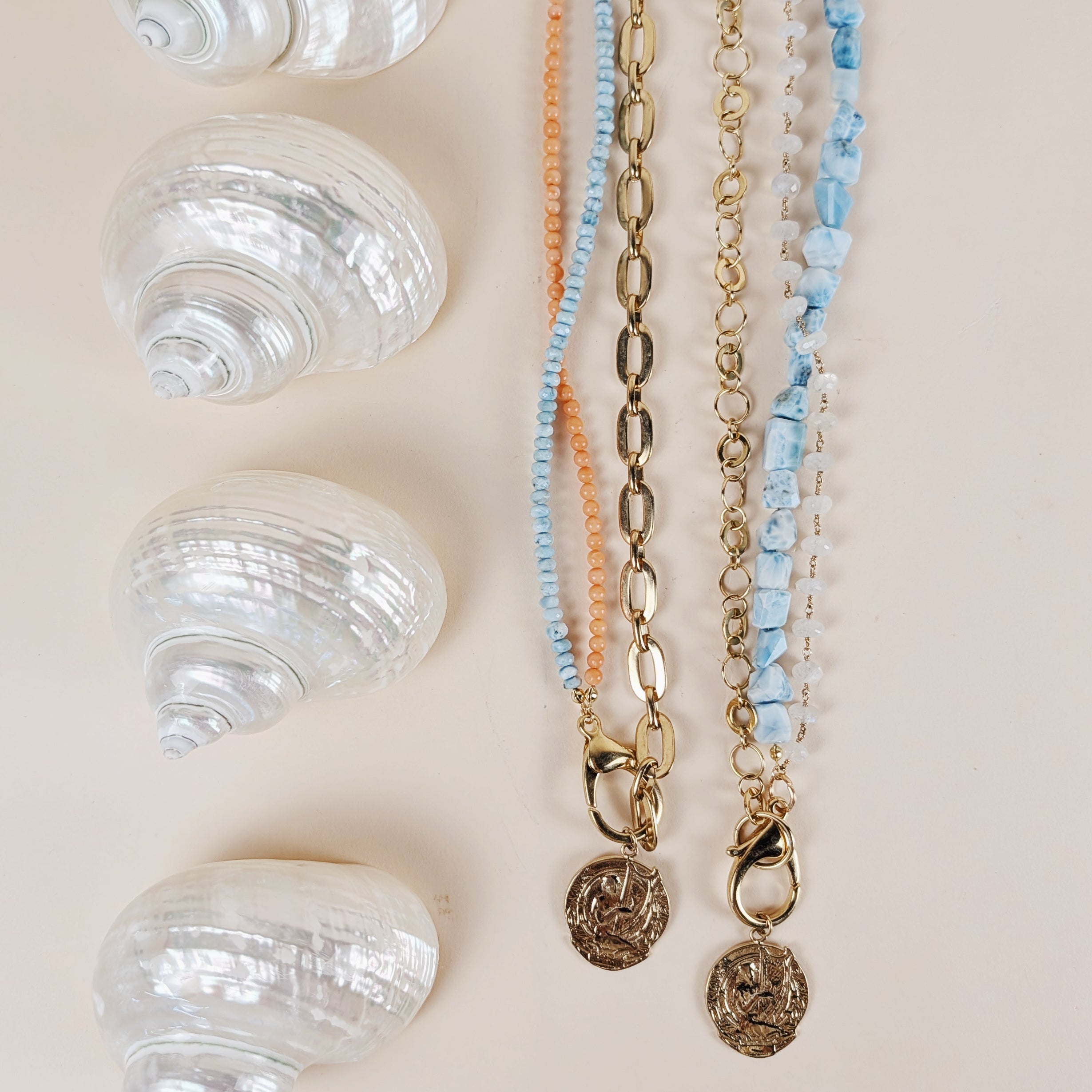 The Estelle Necklace | Italian Coral + Larimar