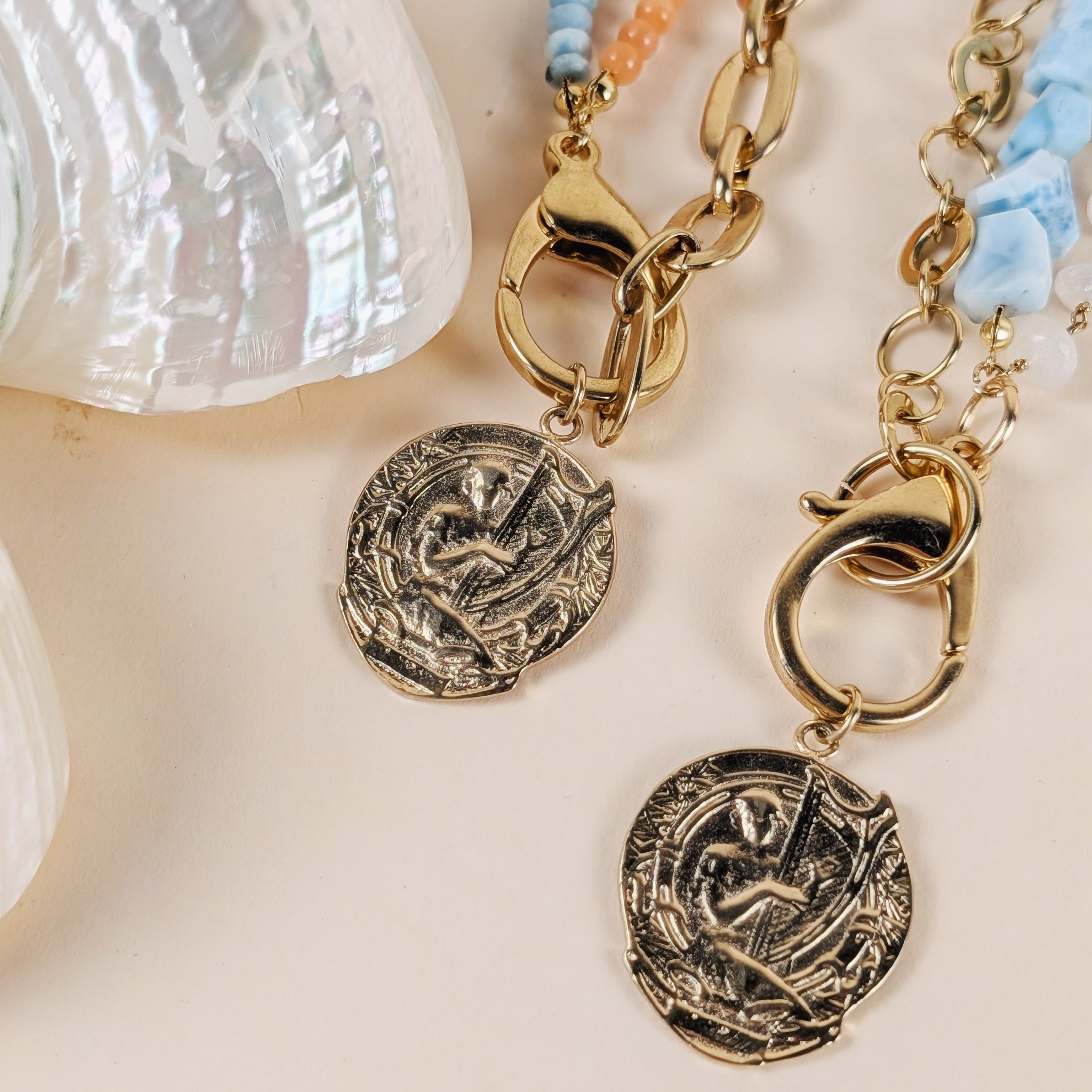 The Estelle Necklace | Italian Coral + Larimar