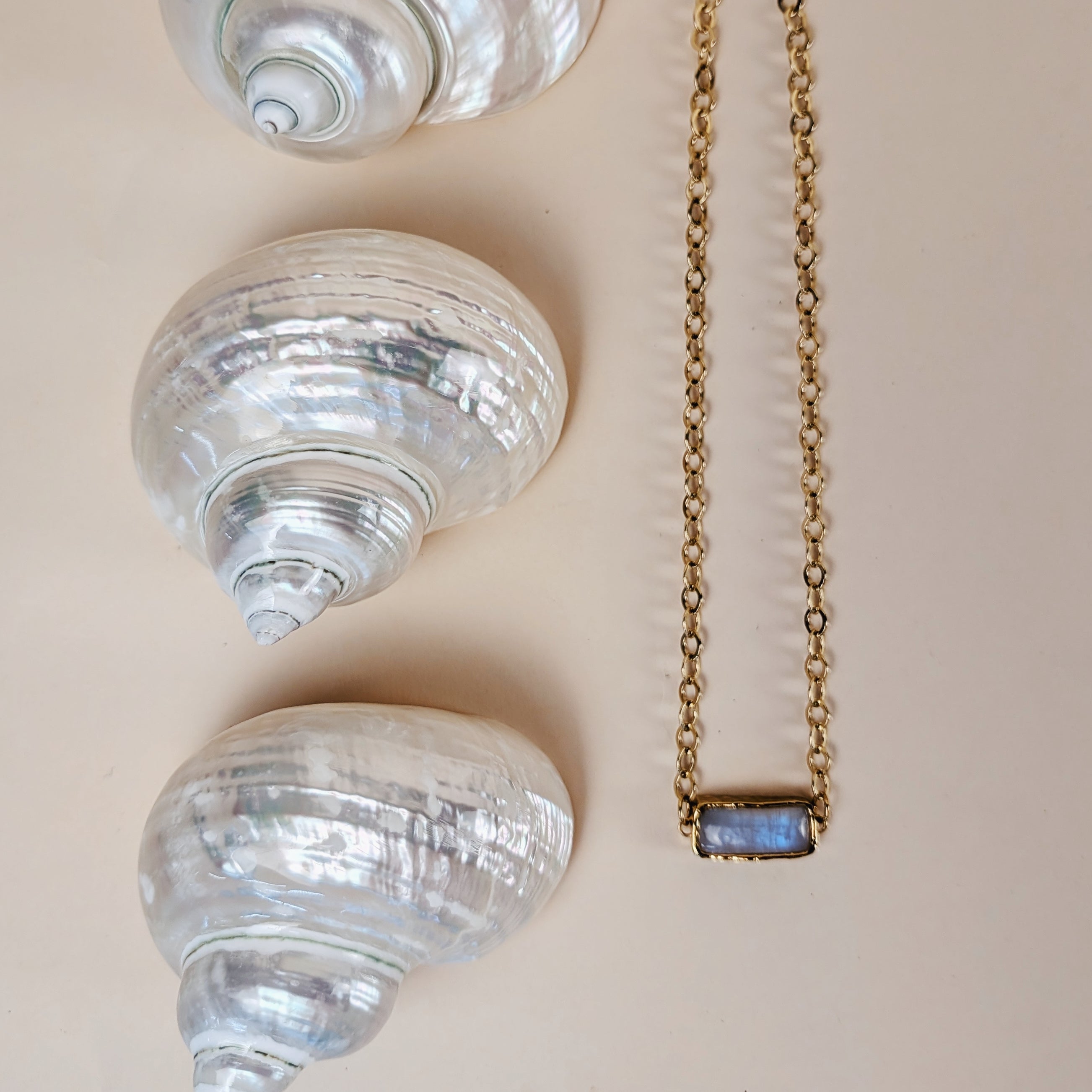 The Cordella Necklace | Moonstone + Pink Opal