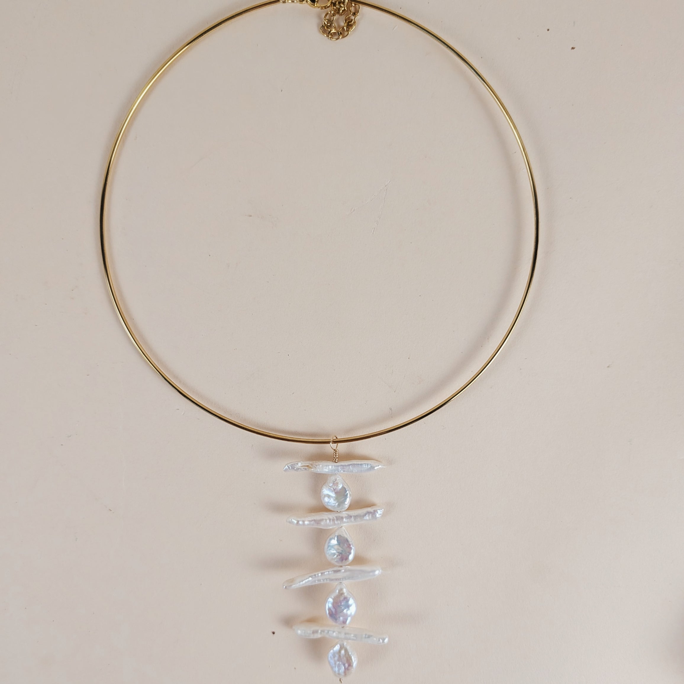 The Caspia Collar | Larimar + Kunzite + Pink Opal + Pearl