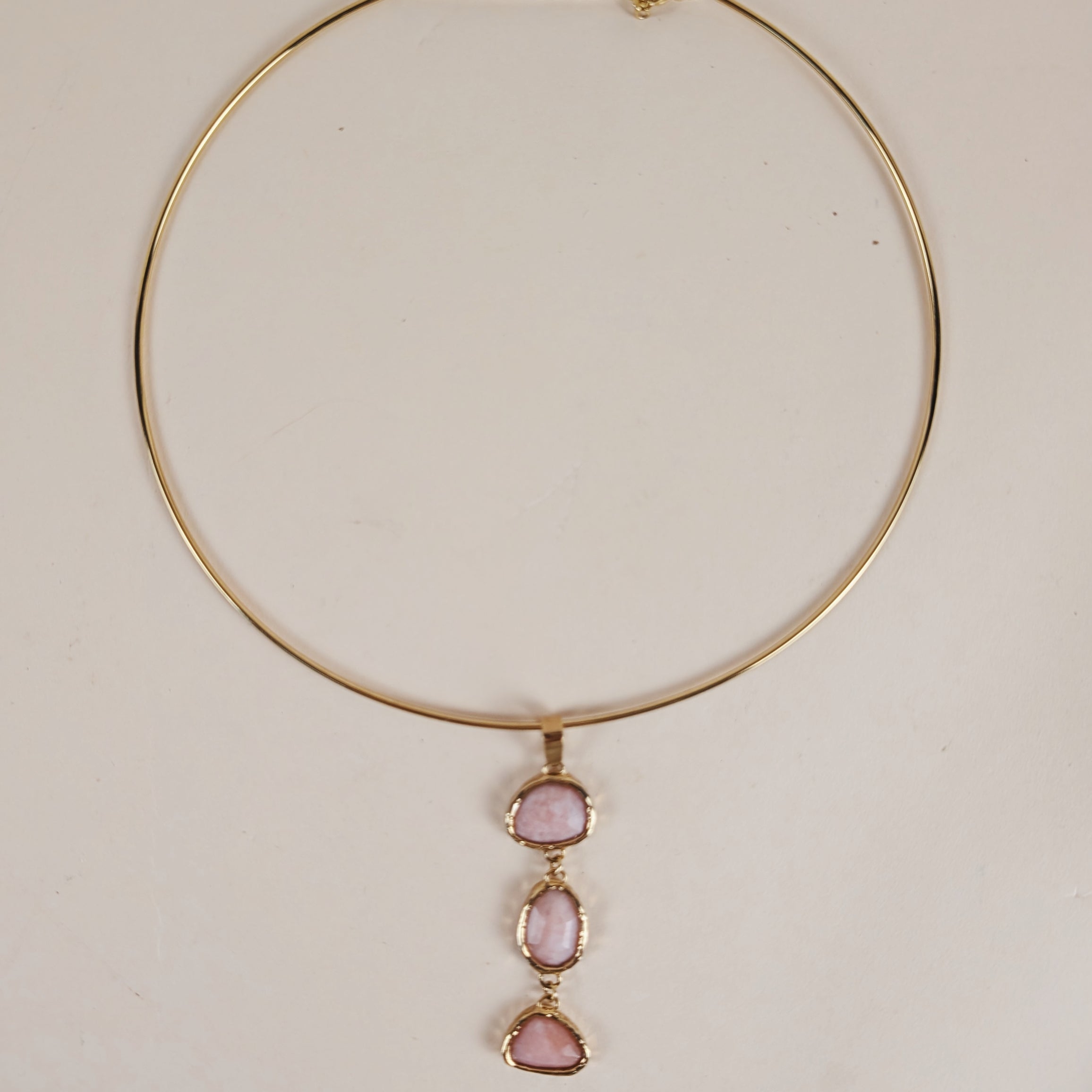 The Caspia Collar | Larimar + Kunzite + Pink Opal + Pearl