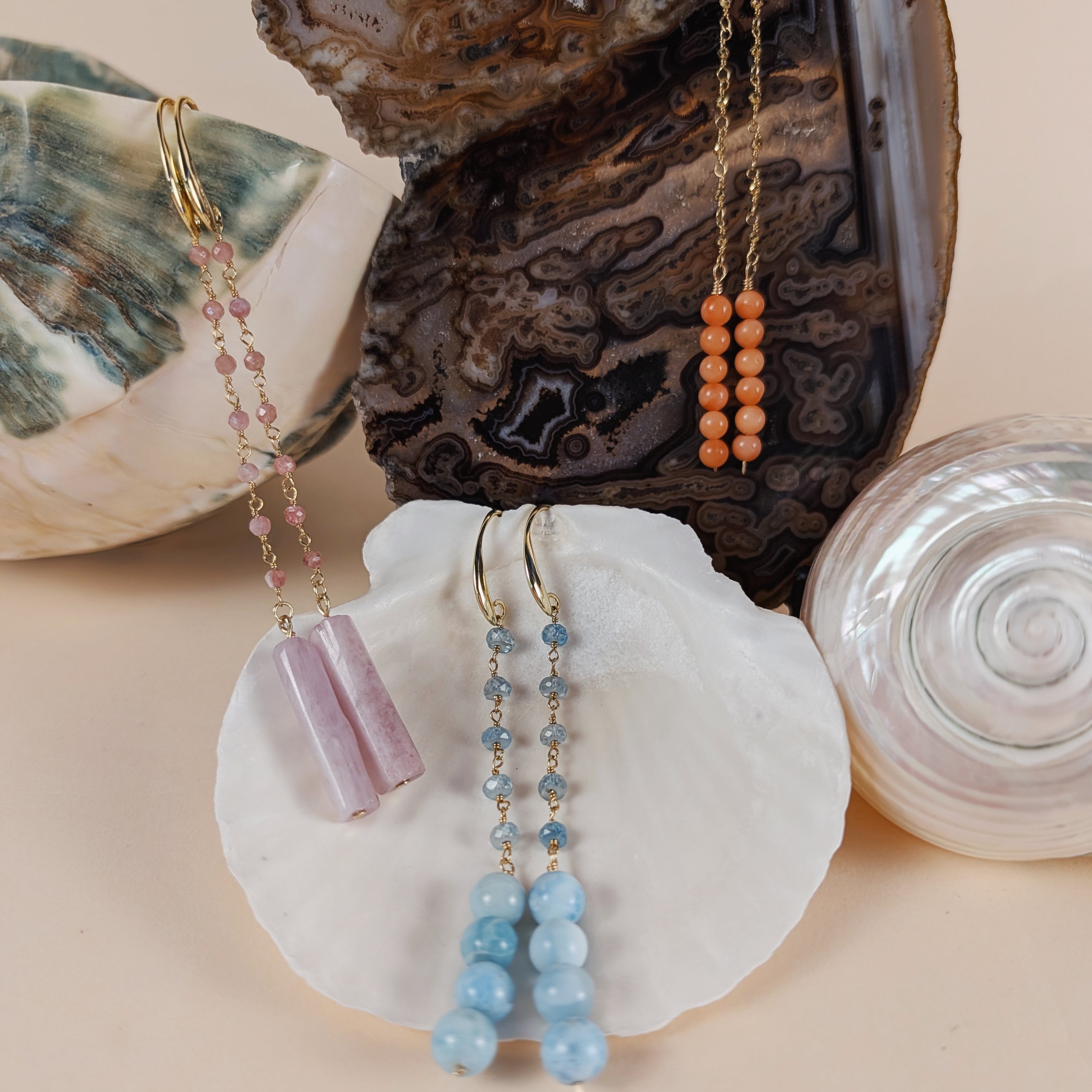 The Louisa Earrings | Gemstone + Pearl