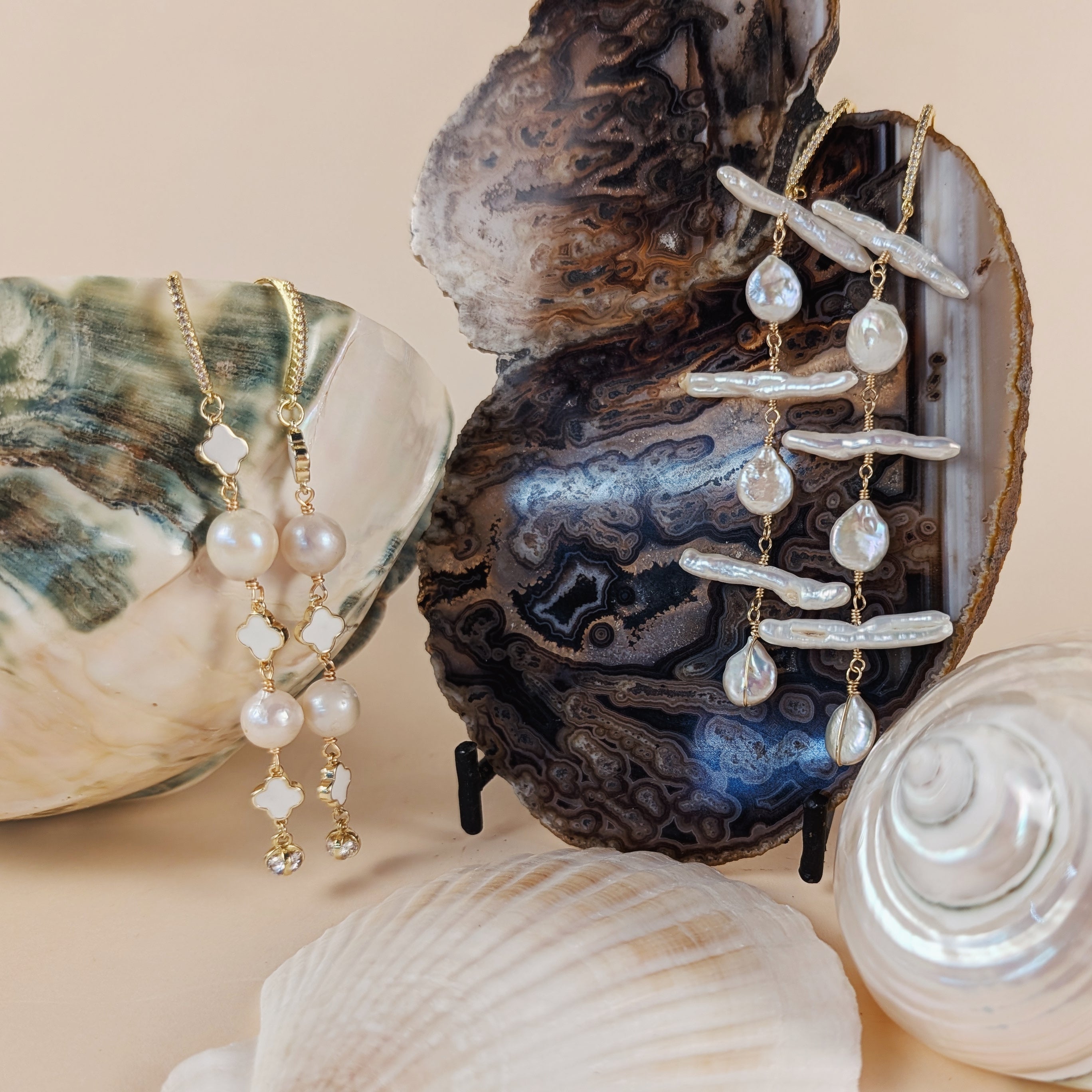 The Louisa Earrings | Gemstone + Pearl