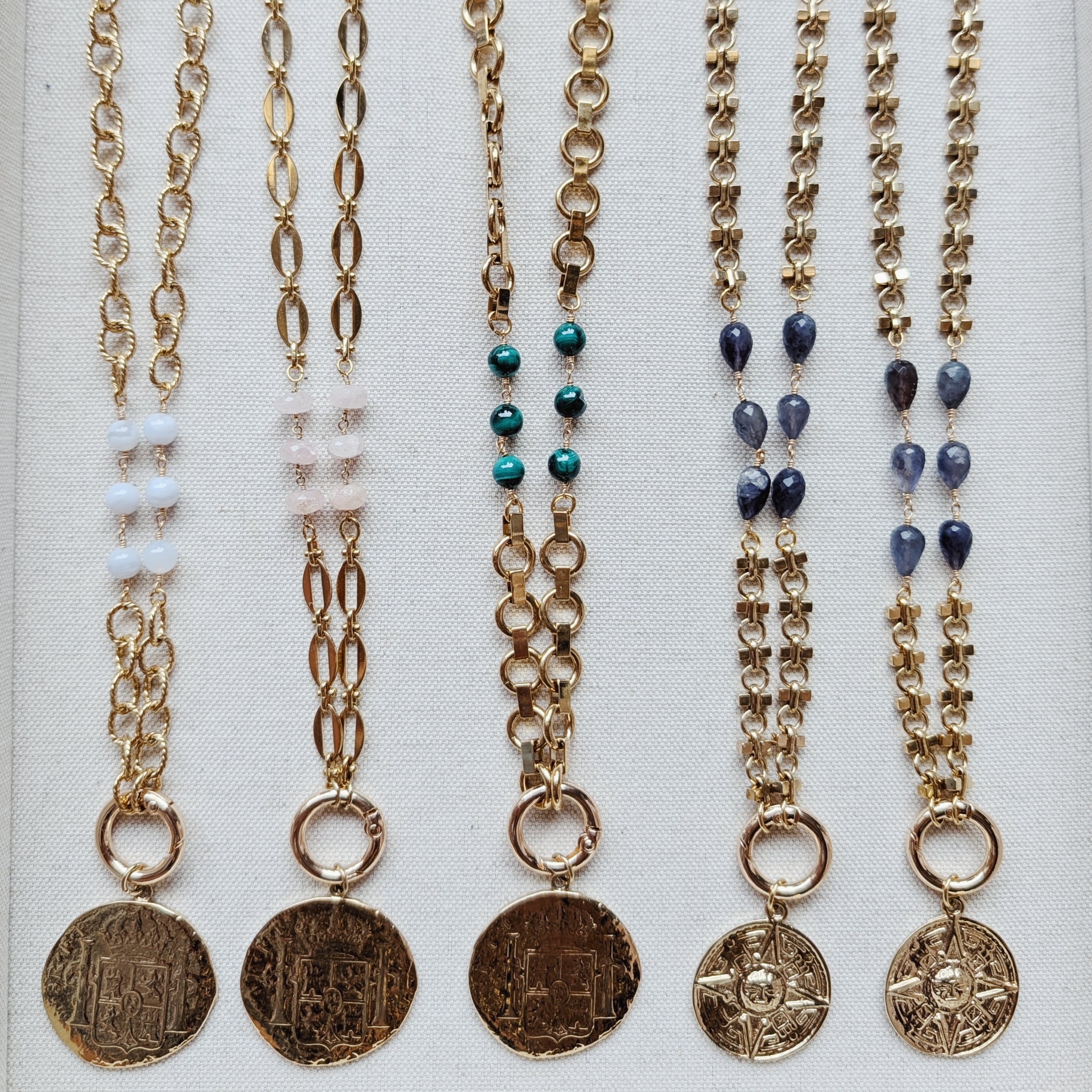The Rhys Necklace | Gemstone + Coin