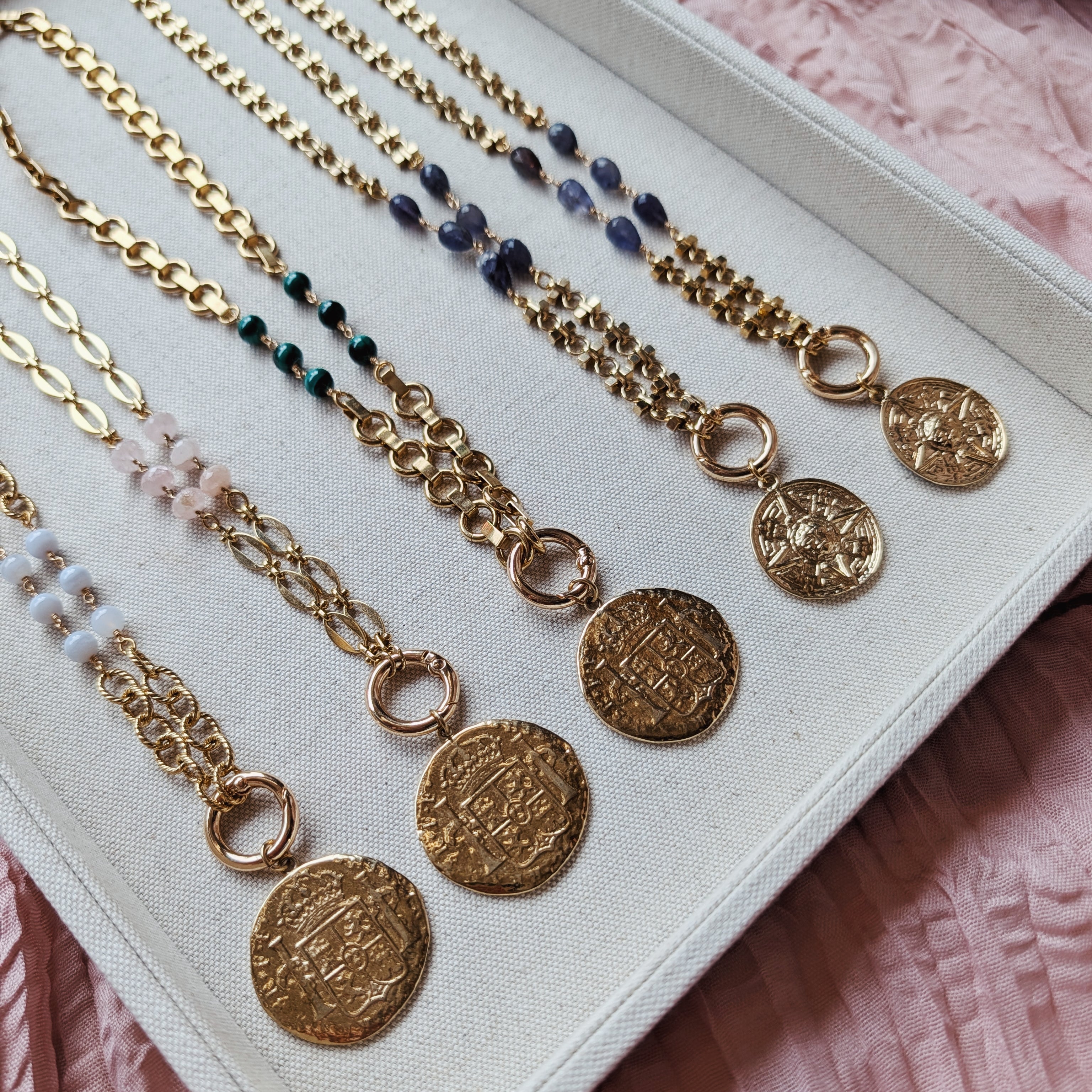 The Rhys Necklace | Gemstone + Coin