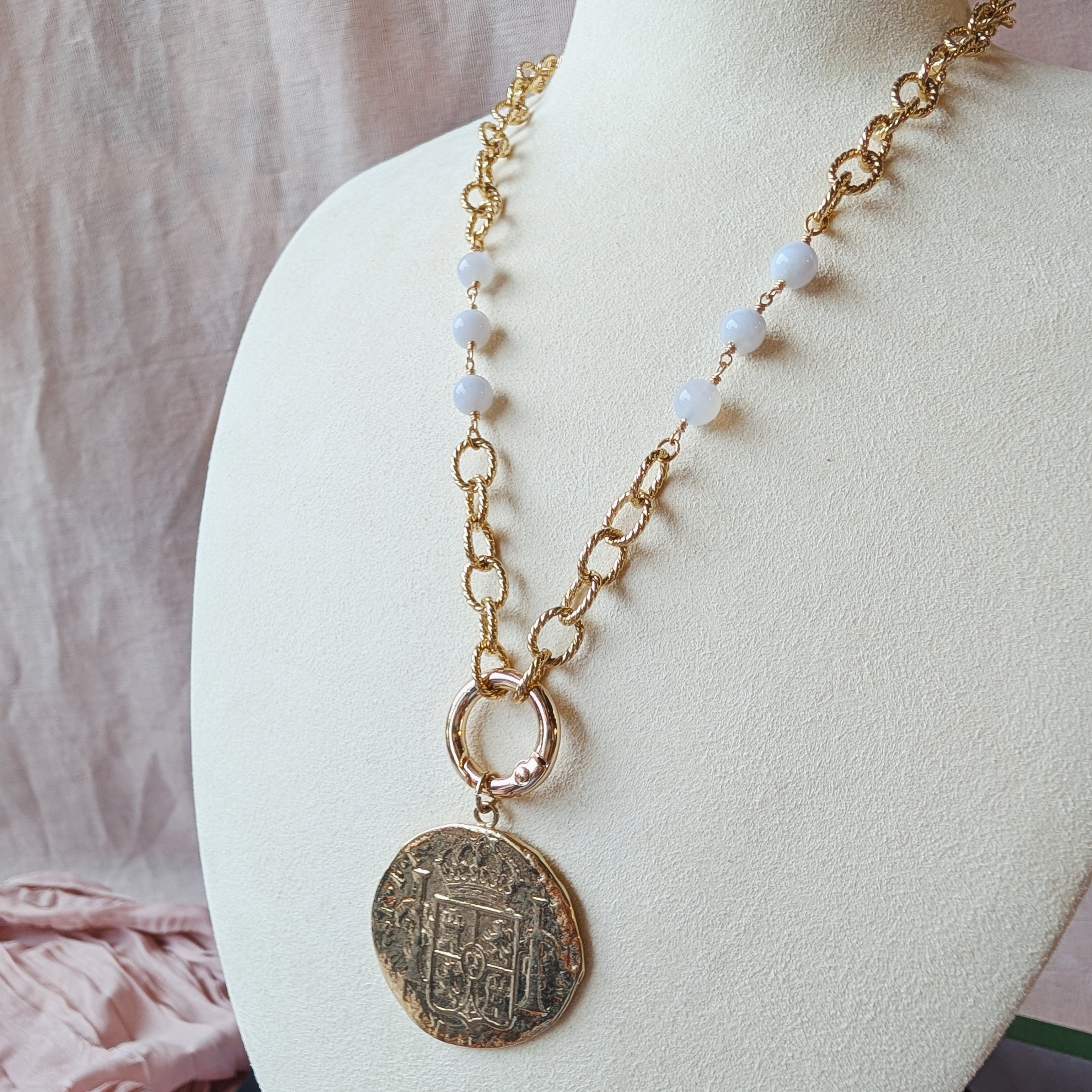 The Rhys Necklace | Gemstone + Coin