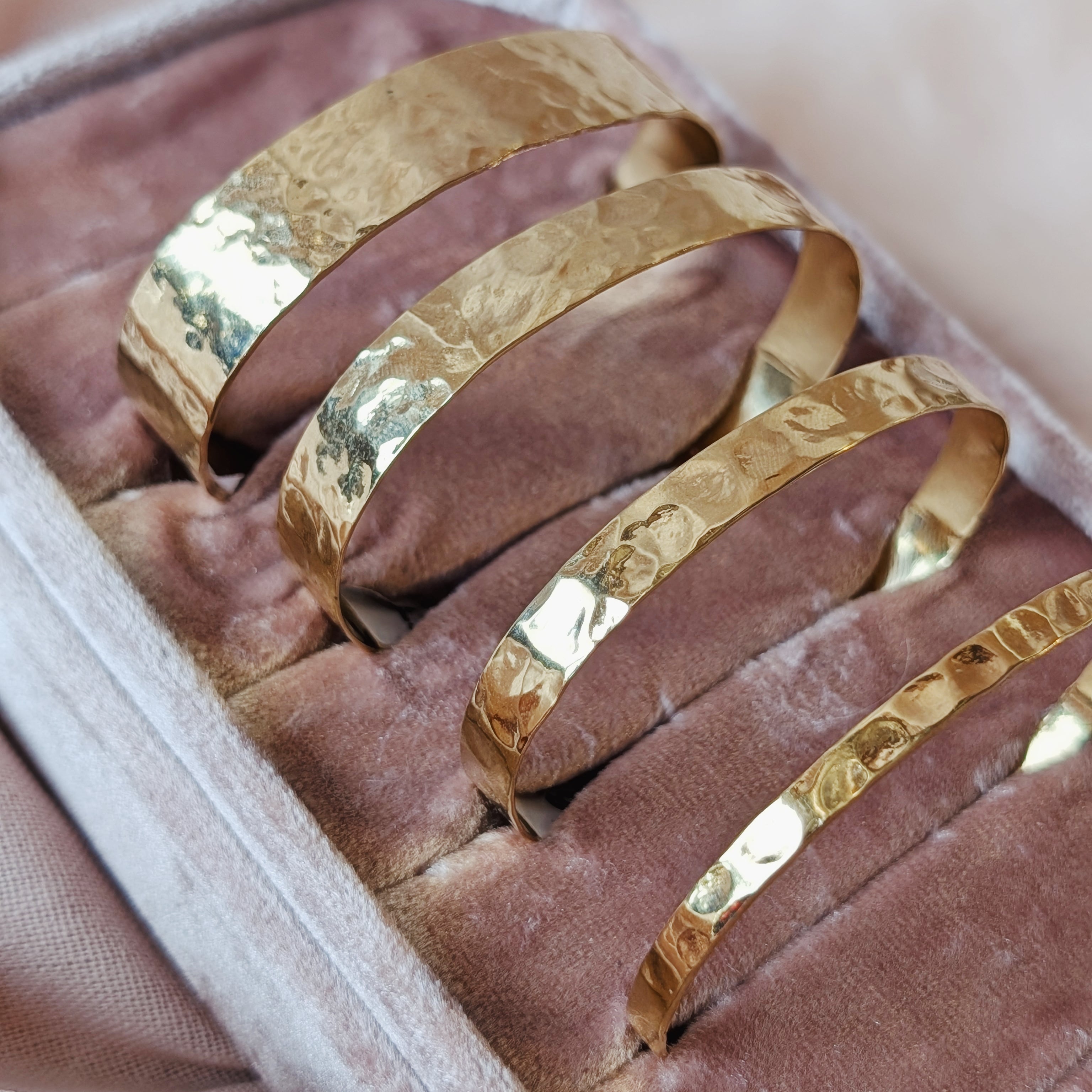 The Aurelia Cuff Bracelet | Hammered Gold