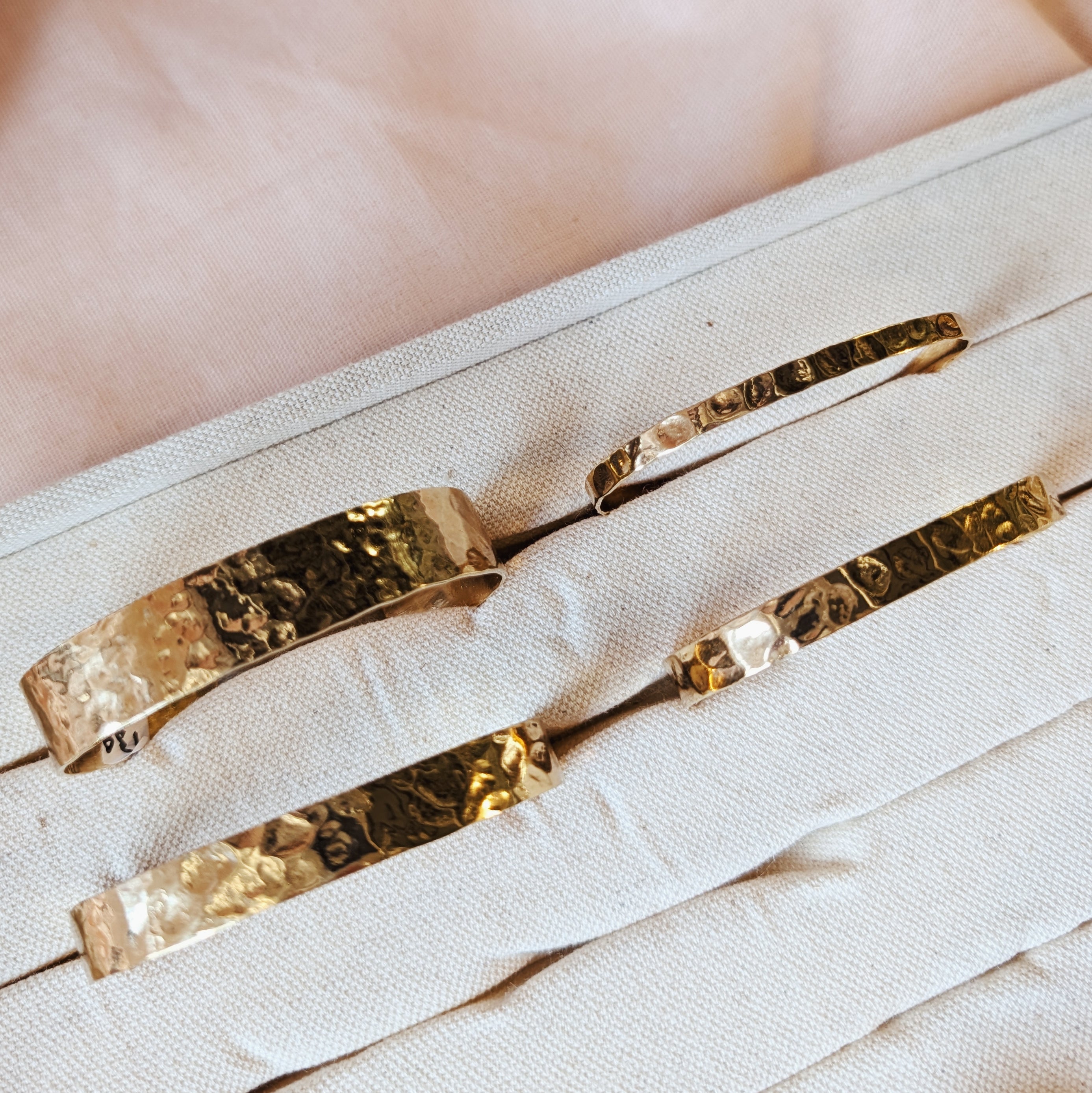 The Aurelia Cuff Bracelet | Hammered Gold