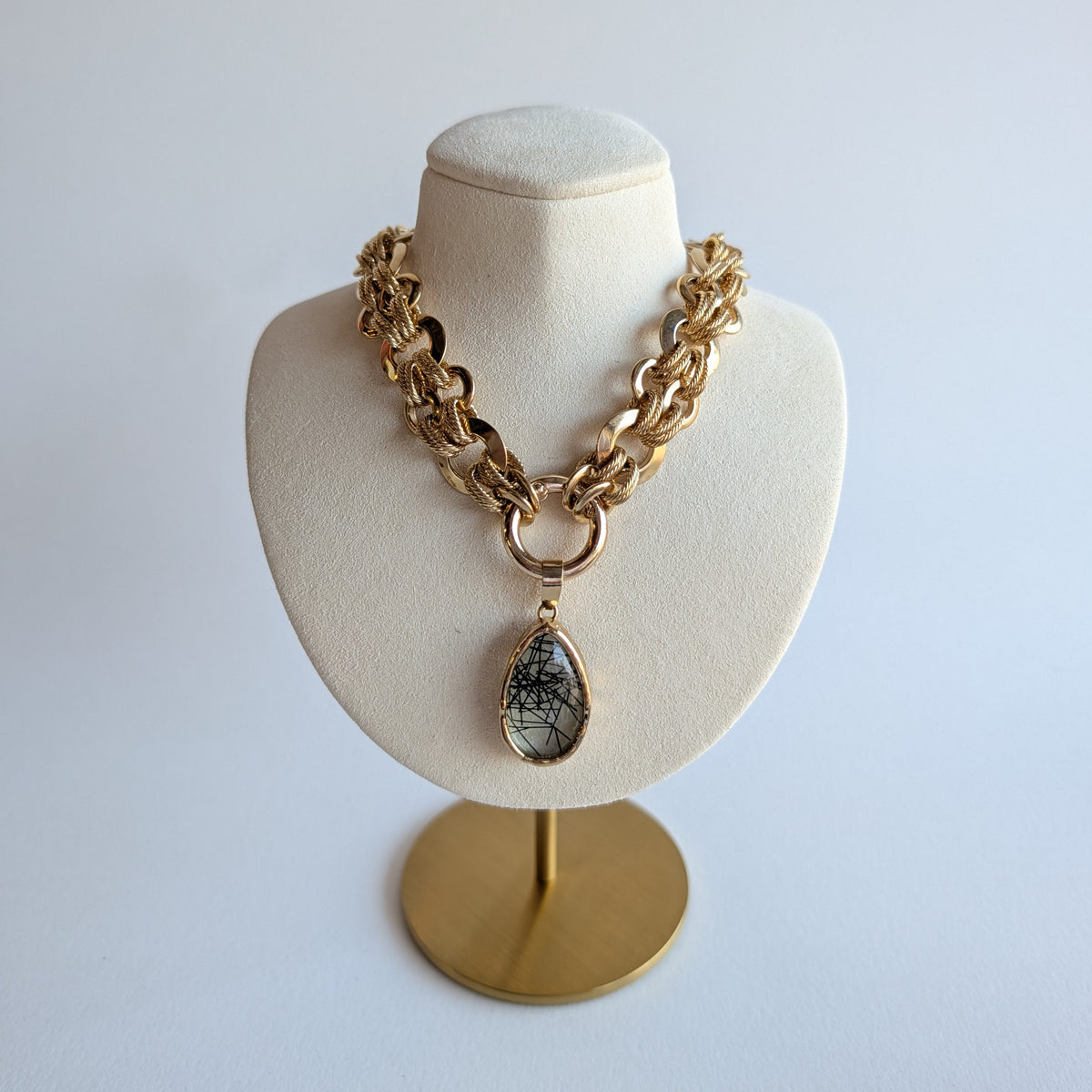 THE JETT NECKLACE | TOURMALINATED QUARTZ