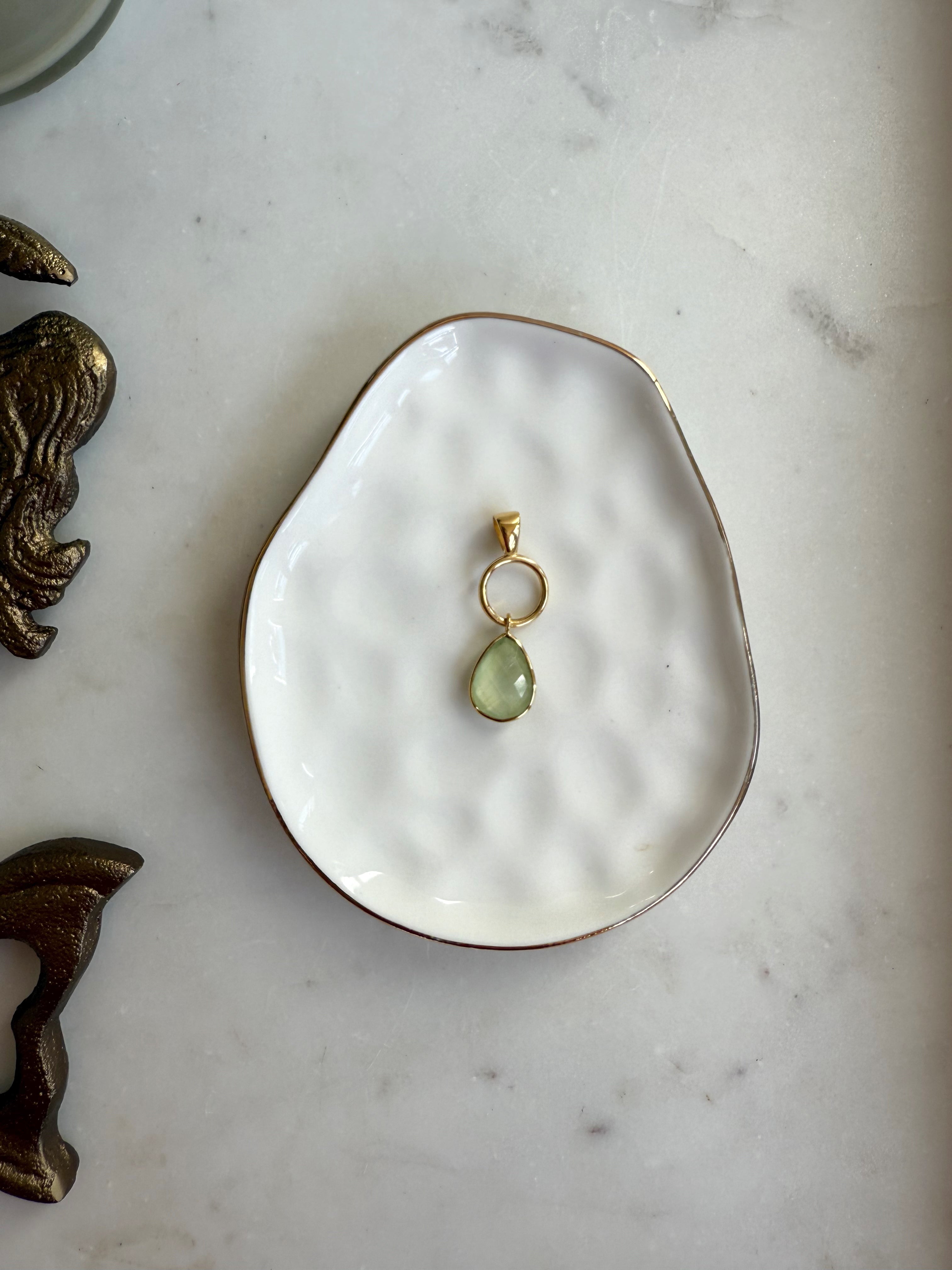 The Mira Drop | Faceted Gemstone Pendant in Gold