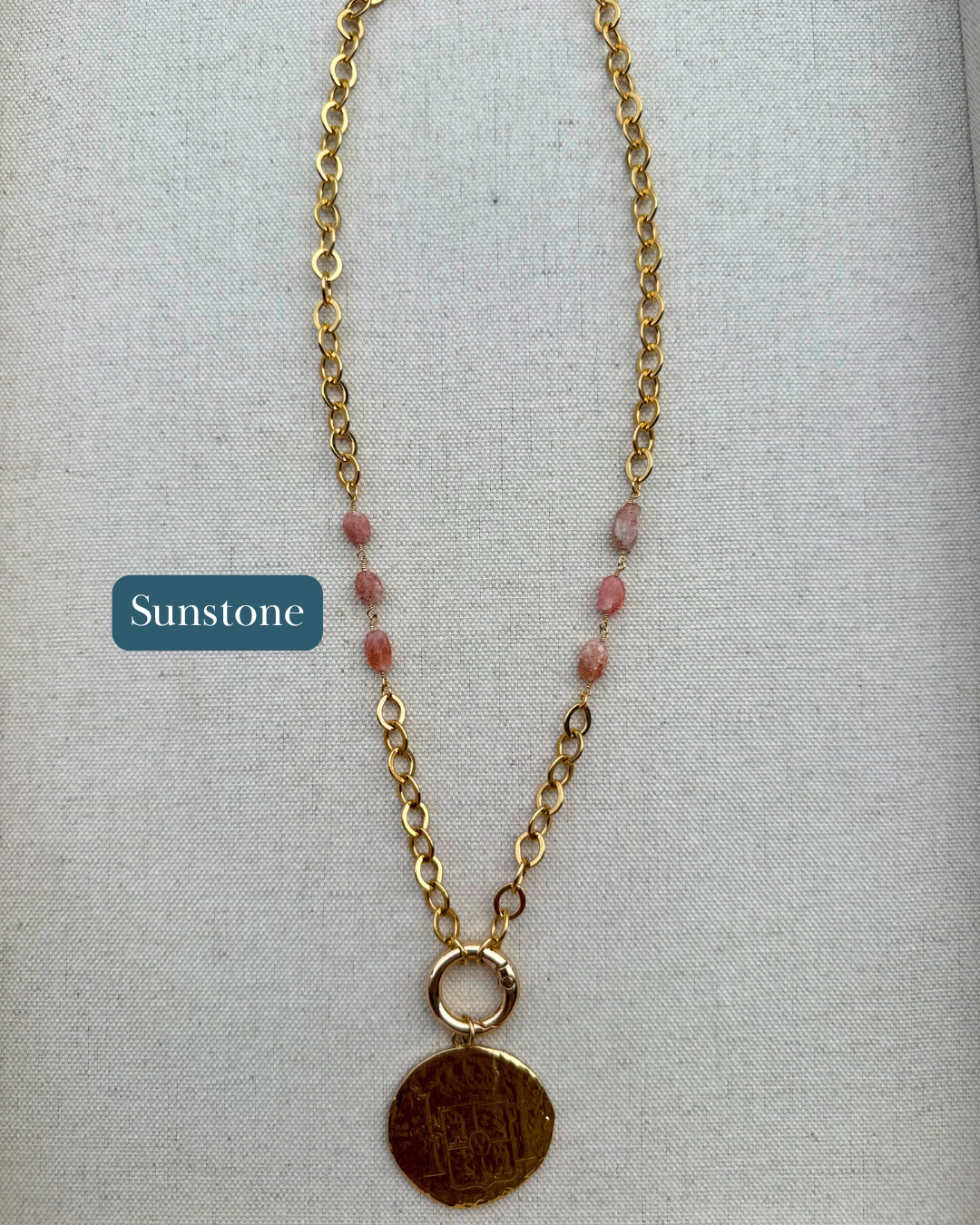 The Rhys Necklace | Gemstone + Coin