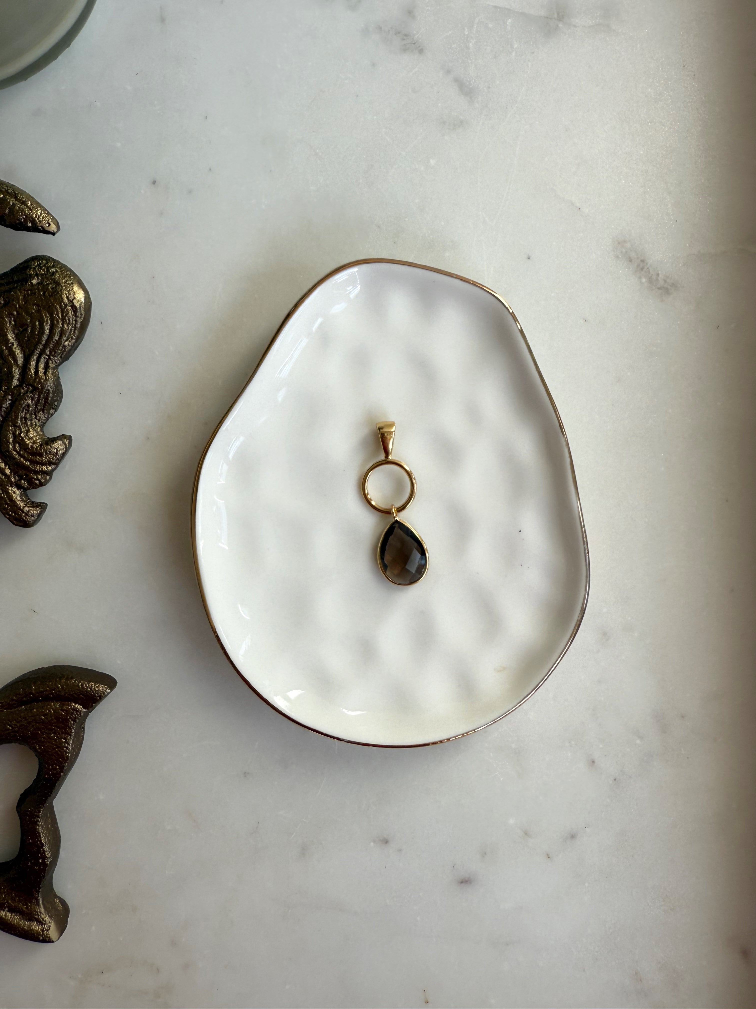 The Mira Drop | Faceted Gemstone Pendant in Gold