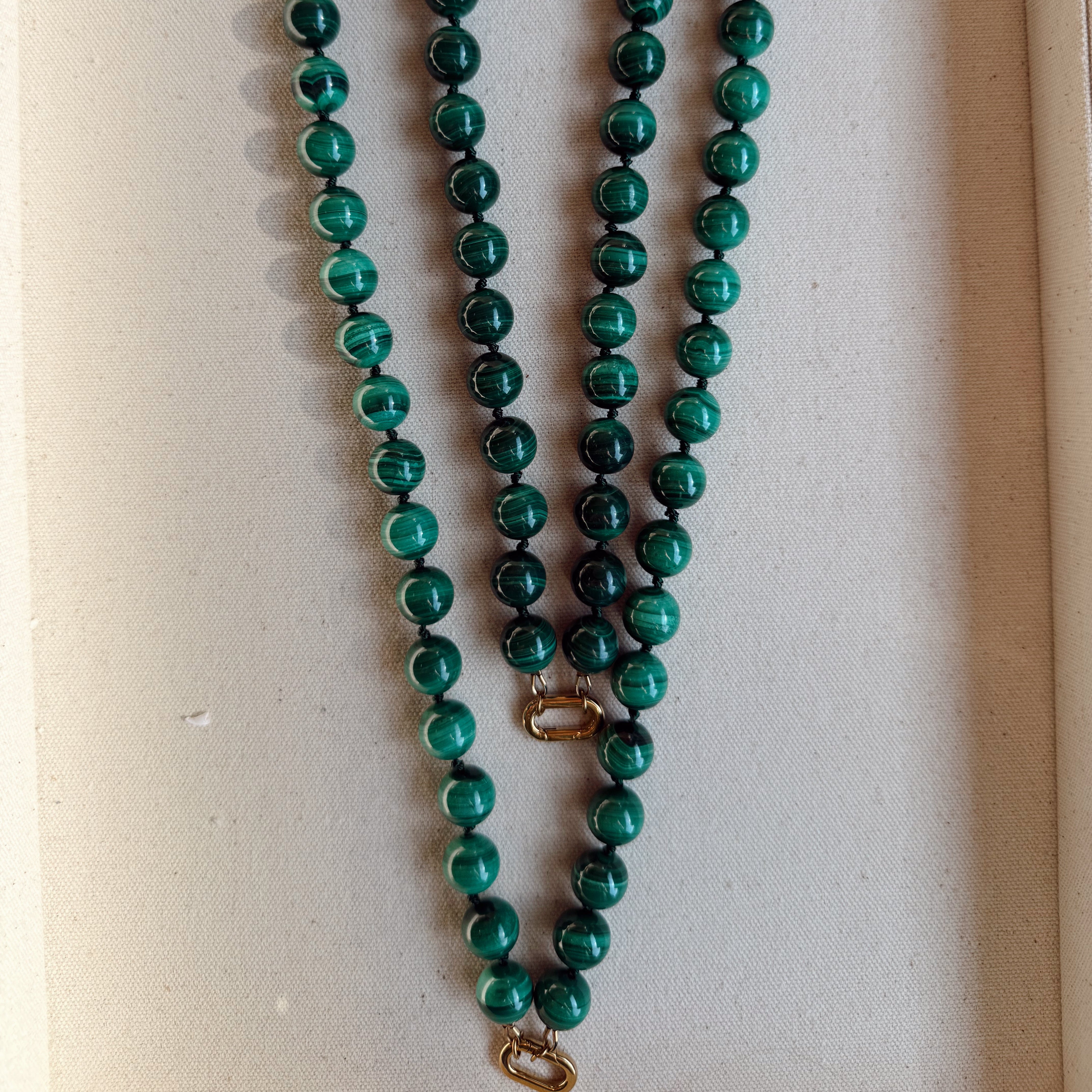 Doris Necklace with Knotted Silk and Stone Beads