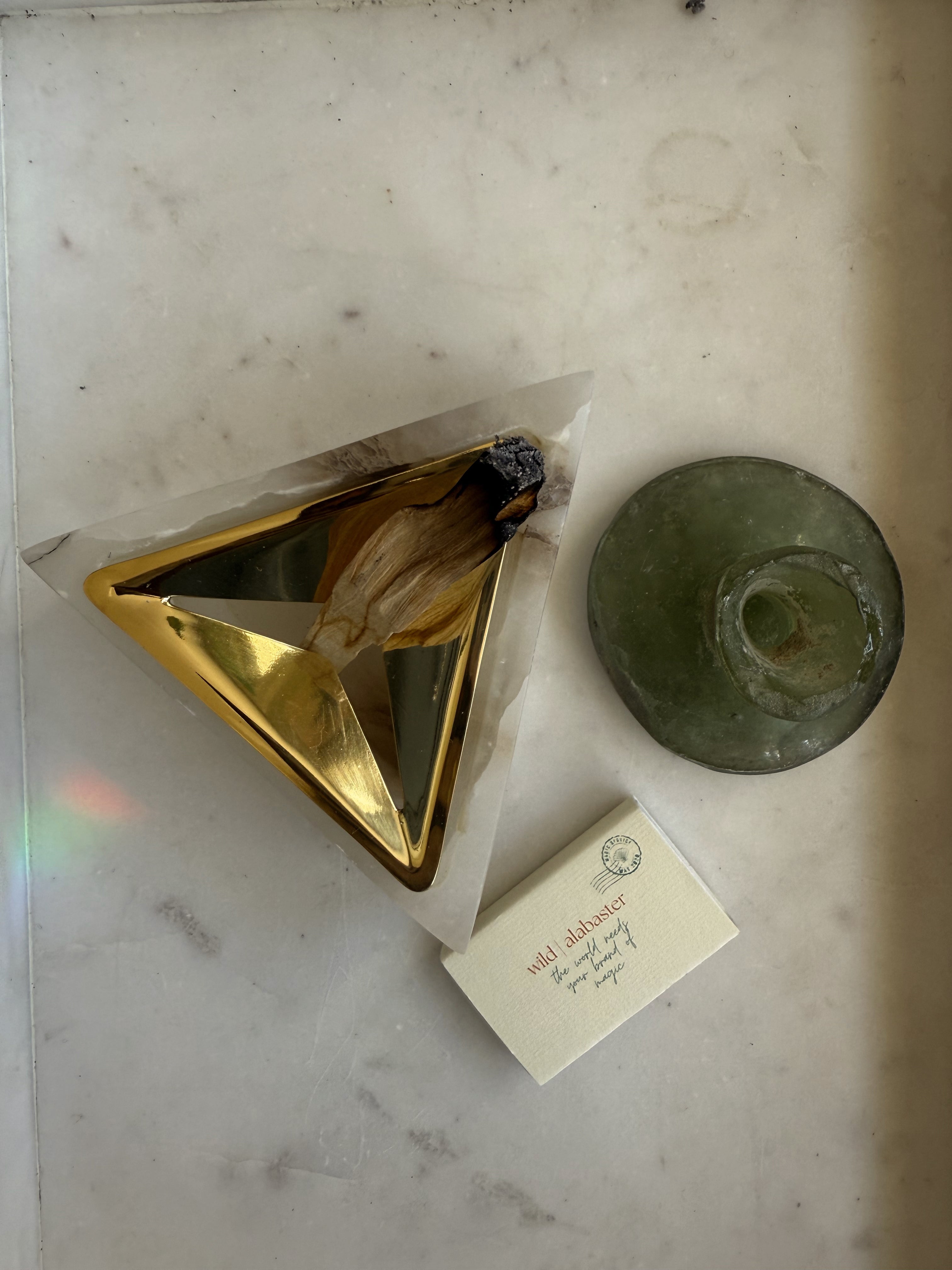 Alabaster Incense & Palo Santo Holders | Hand-Carved Starfall Collection
