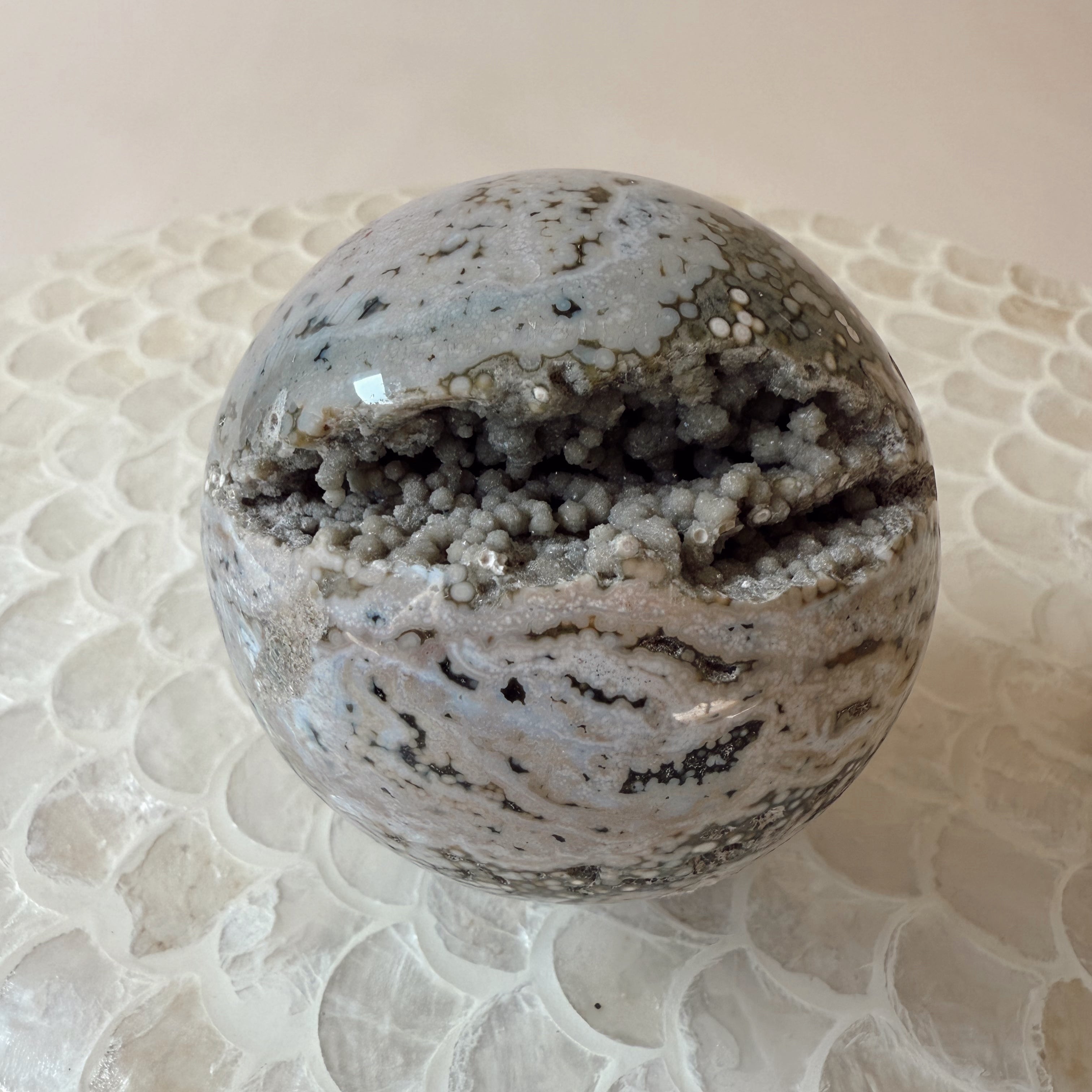 Ocean Jasper Sphere with Stand