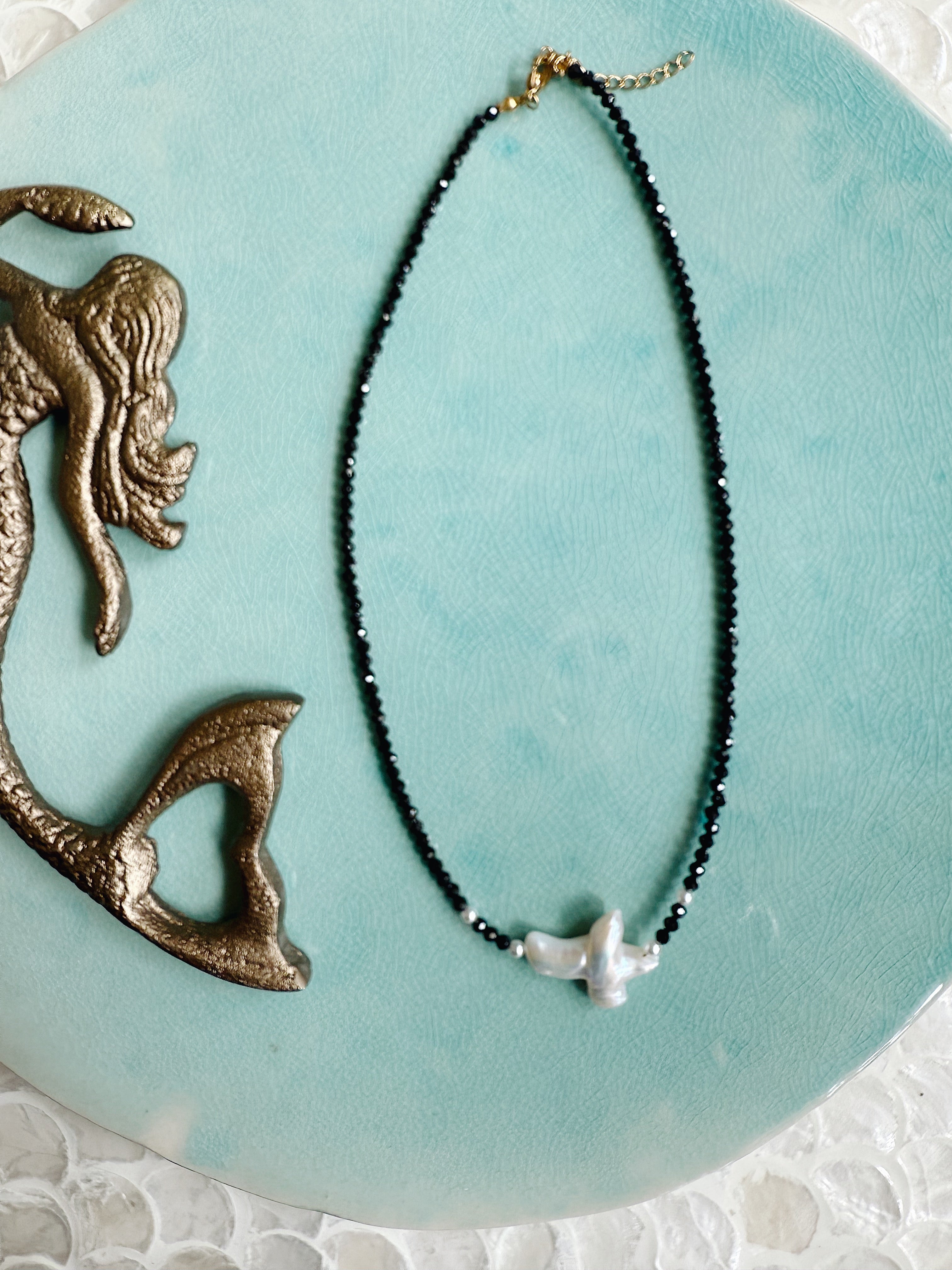 The Eden Necklace | Black Tourmaline + Freshwater Pearl