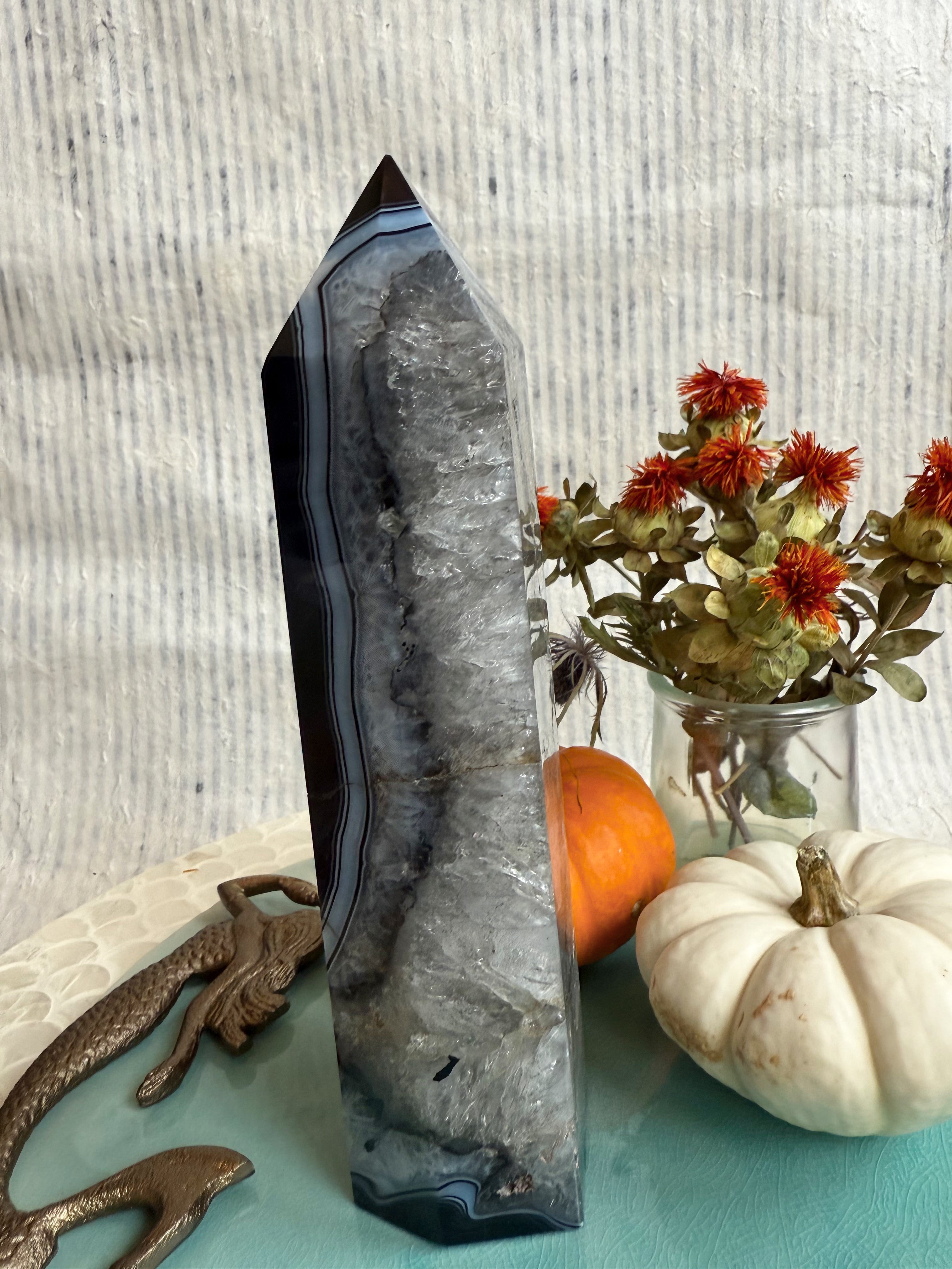 Banded Tuxedo Agate Towers