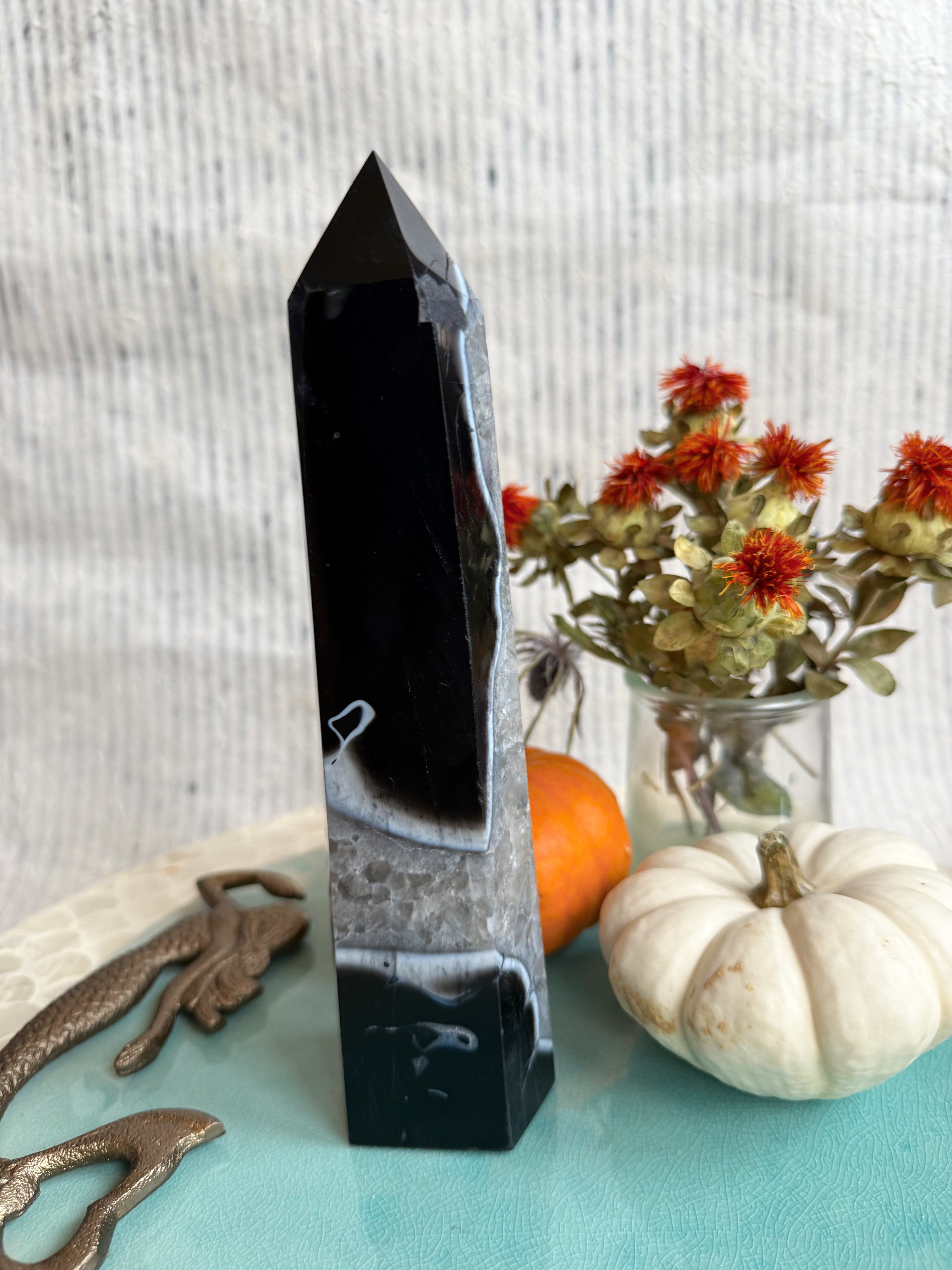 Banded Tuxedo Agate Towers