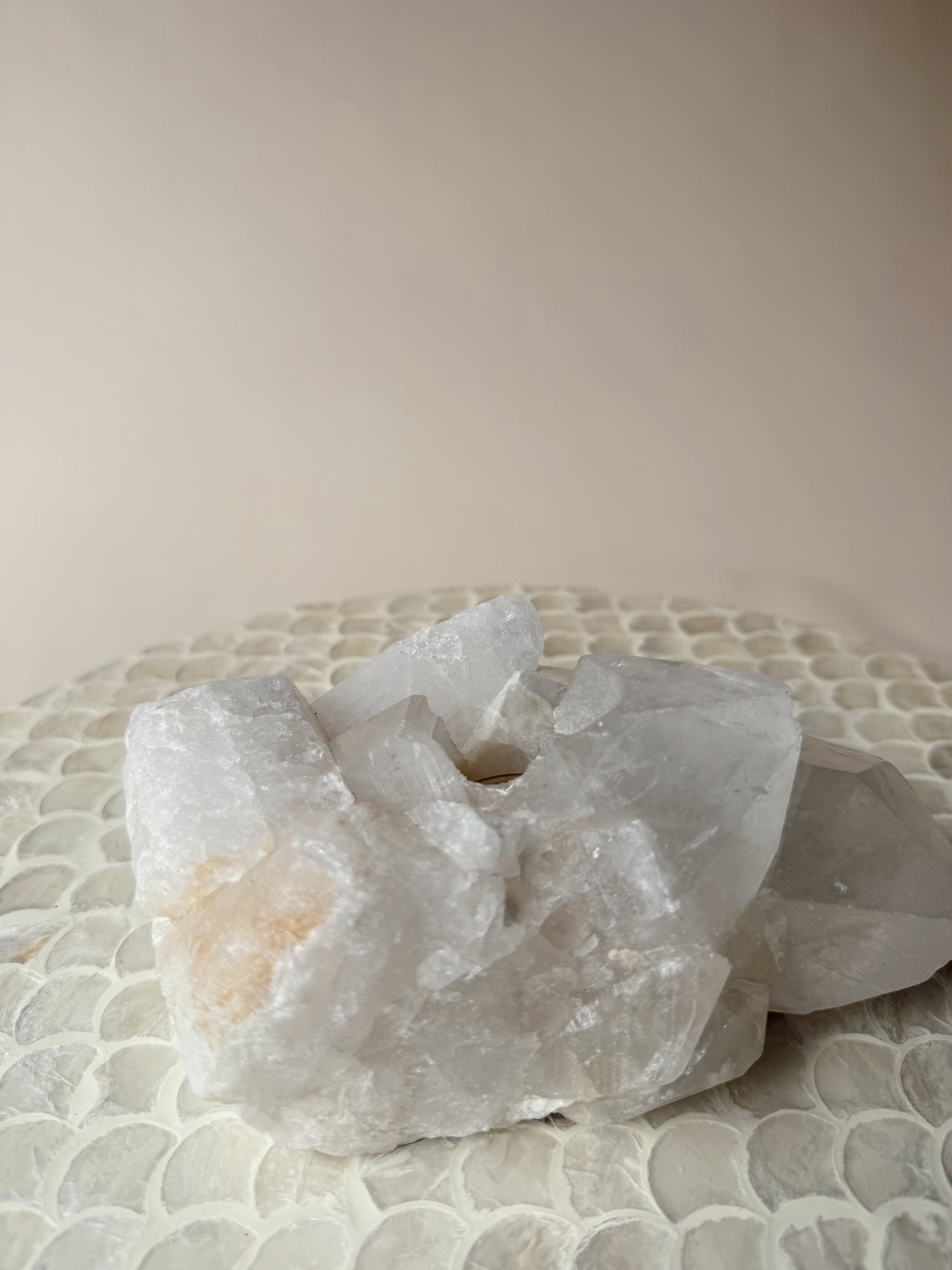 XL Clear Quartz Cluster Votive