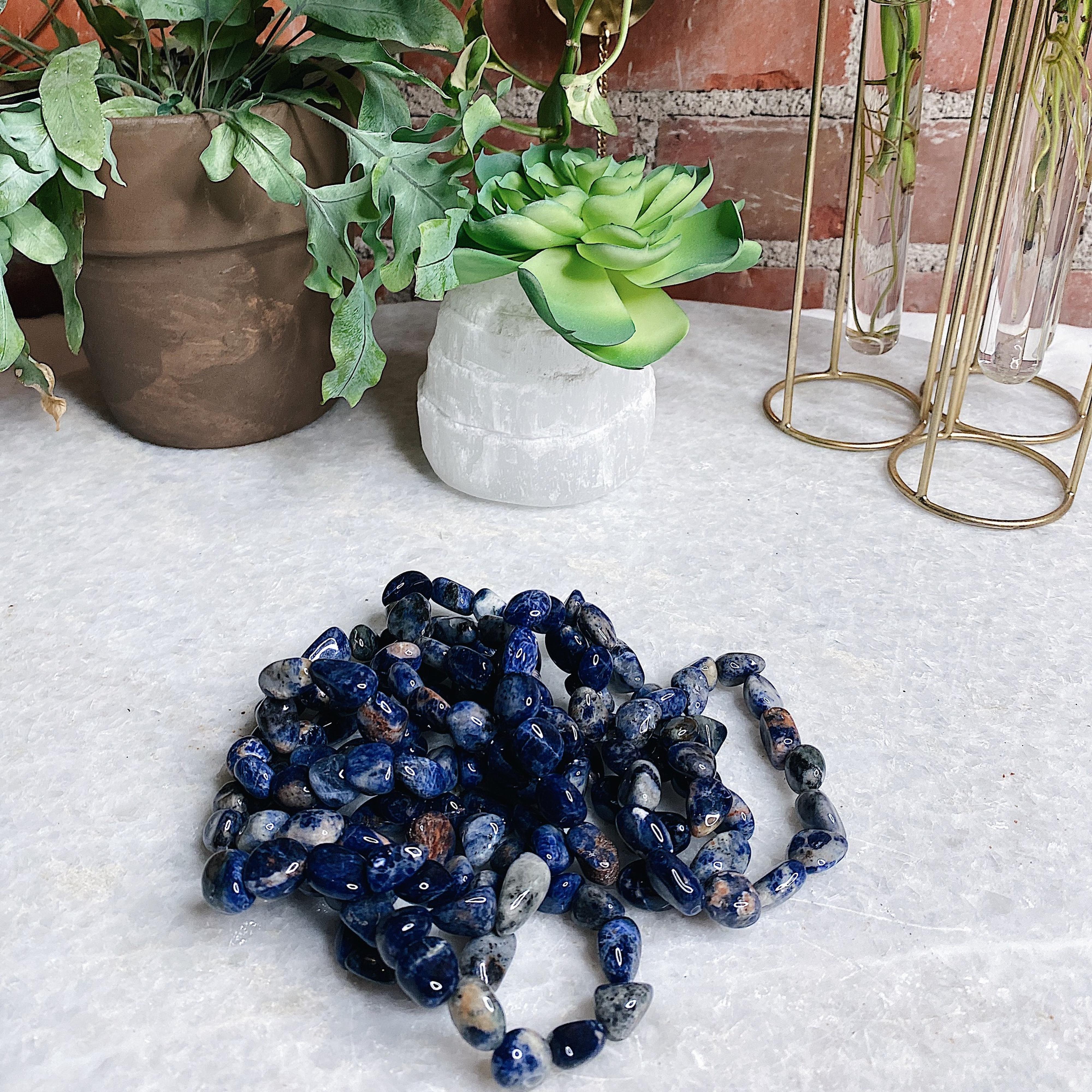 Intuitively Chosen Sodalite Tumble Stone Bracelet Wild Alabaster