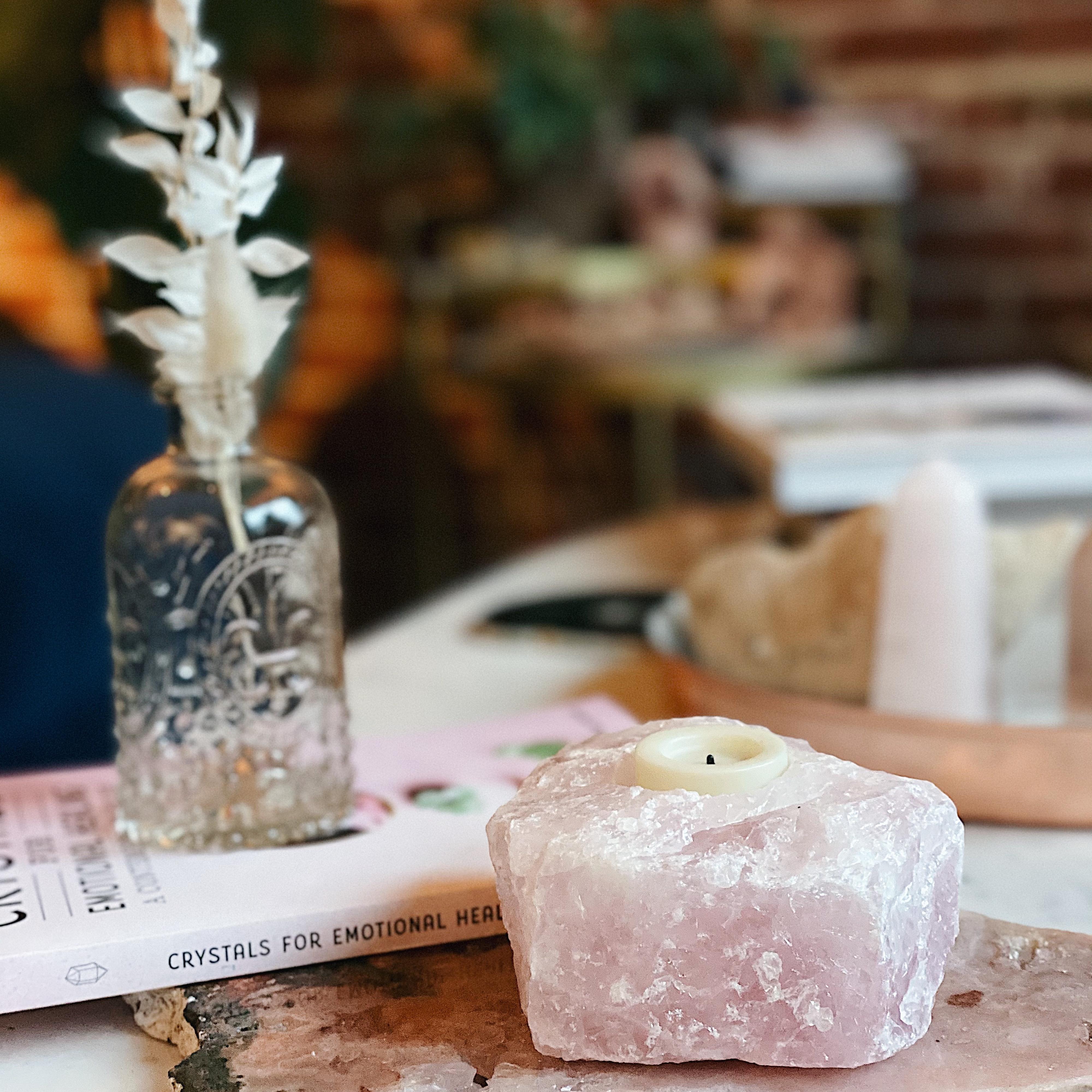 Intuitively Chosen Rose Quartz Votive Wild Alabaster