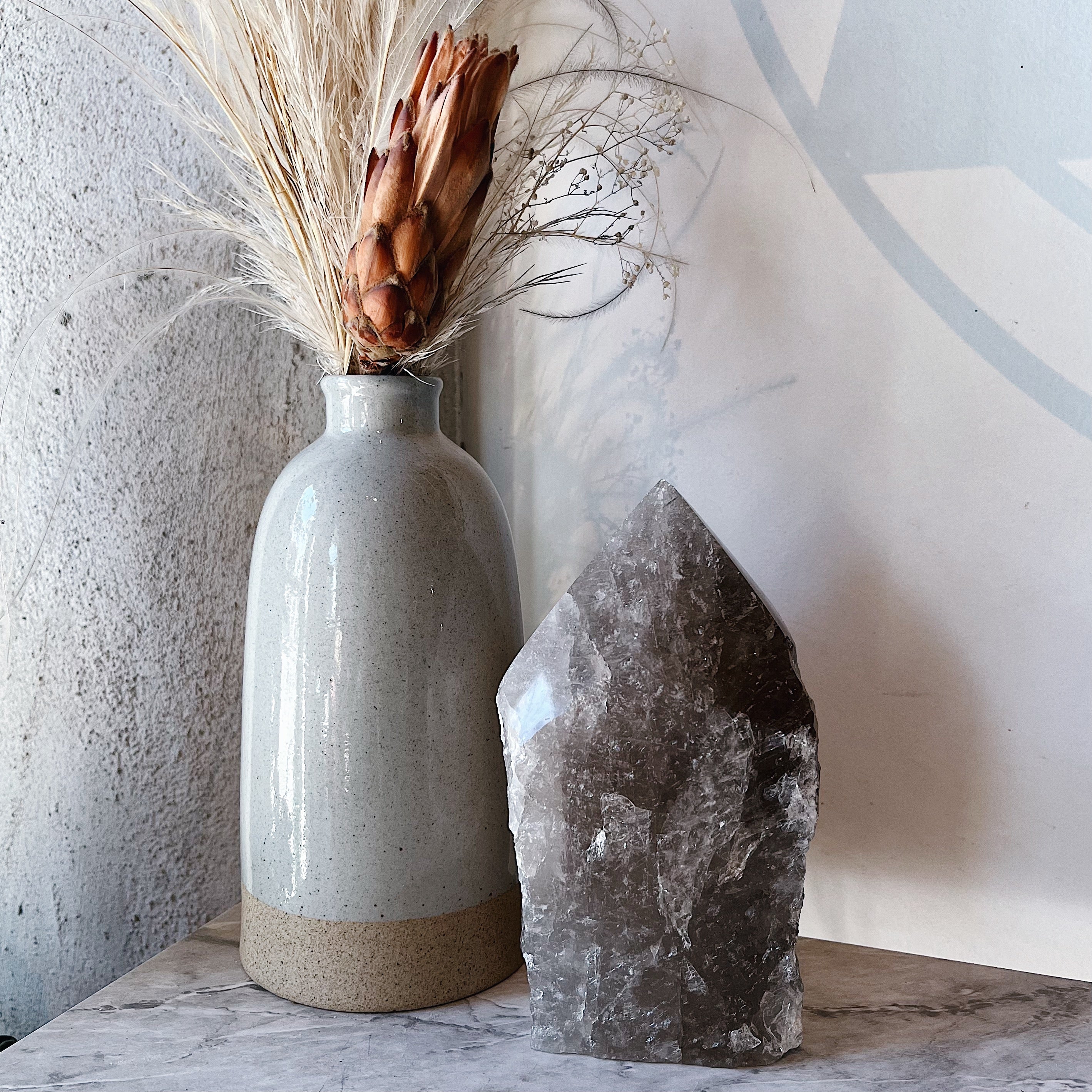 Top Polish Smokey Quartz Lamp Wild Alabaster