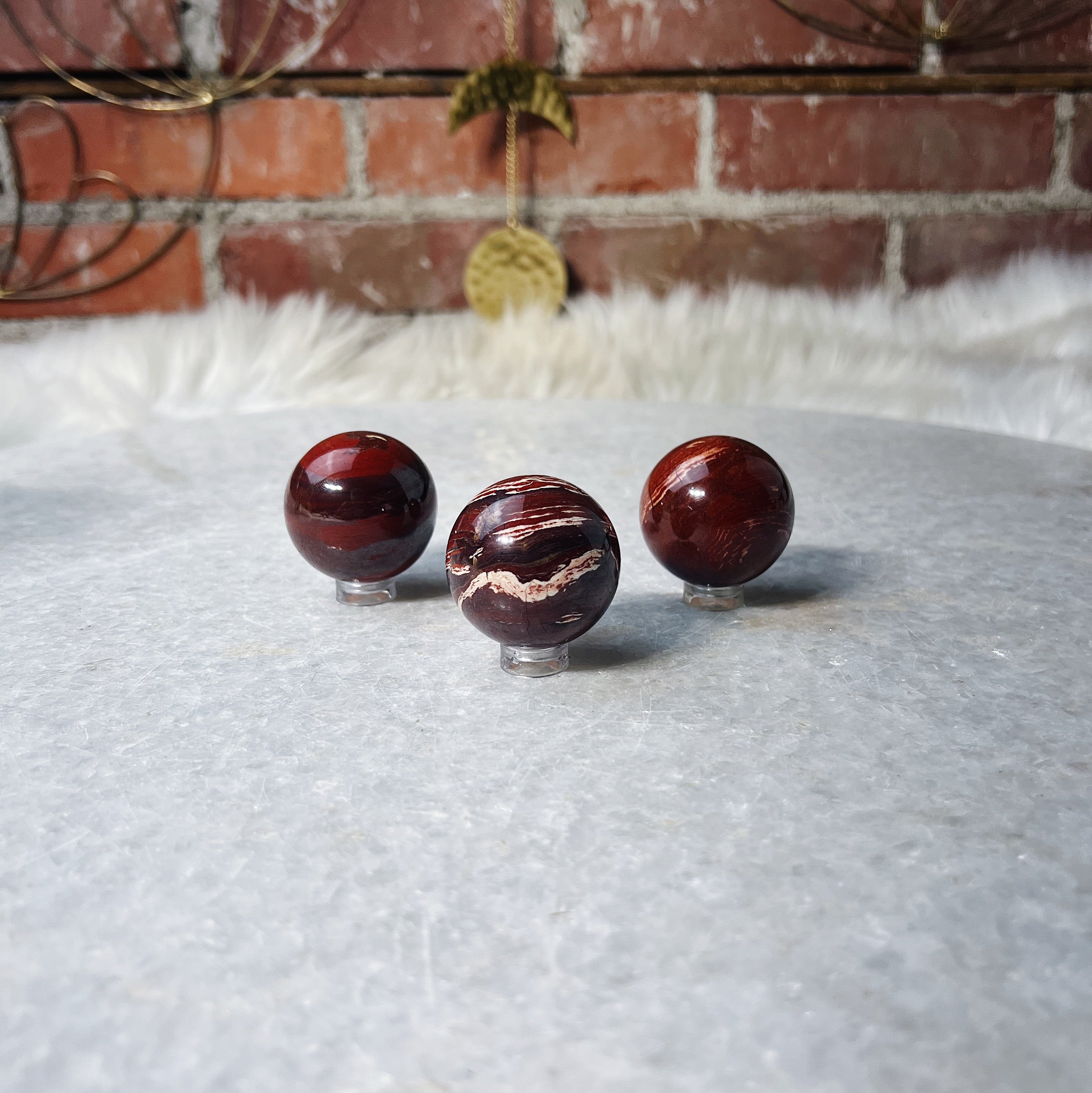 Intuitively Chosen Red Jasper Sphere Wild Alabaster